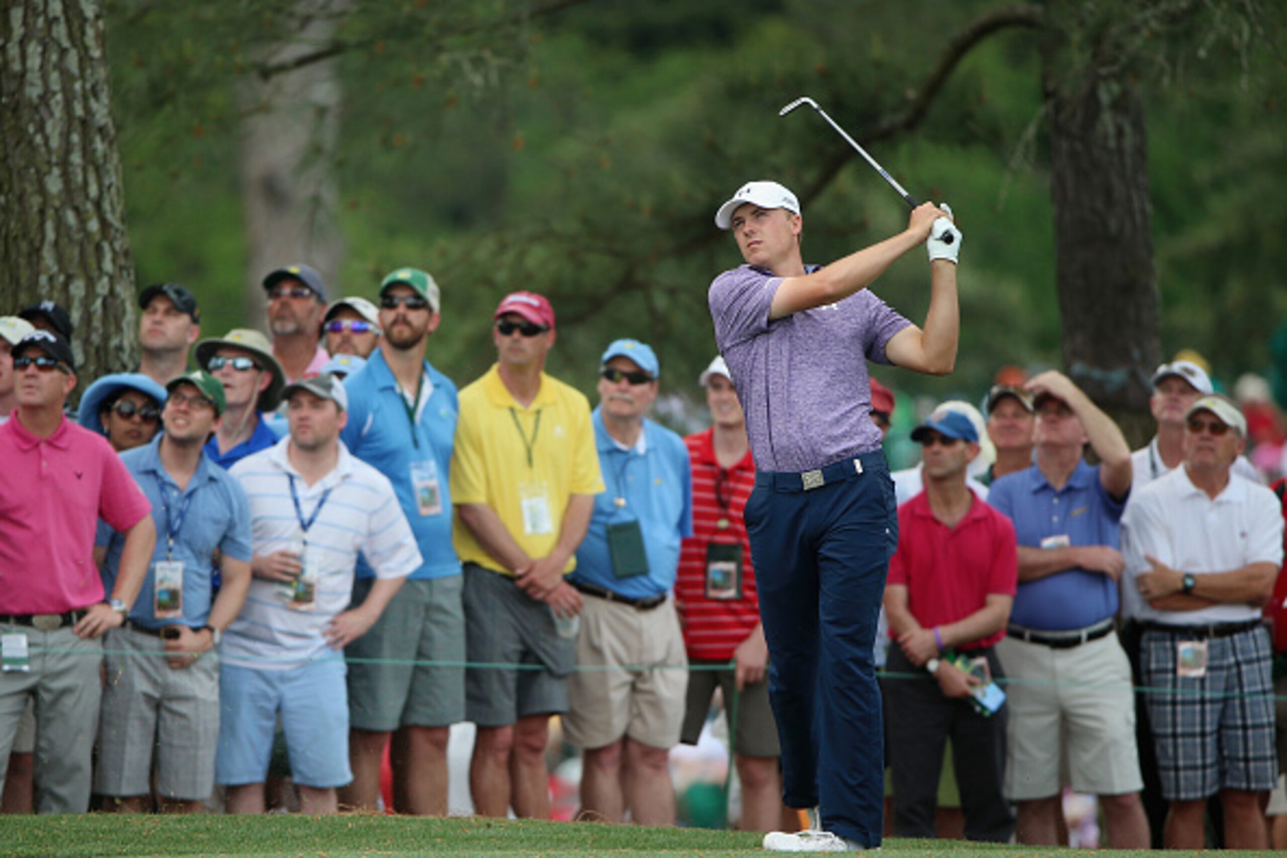 AUGUSTA, GA - APRIL 10: Jordan Spieth of the United States watches his second shot on the 17th hole during the second round of the 2015 Masters Tournament at Augusta National Golf Club on April 10, 2015 in Augusta, Georgia. (Photo by Andrew Redington/Ge AUGUSTA, GA - APRIL 10: Jordan Spieth of the United States watches his second shot on the 17th hole during the second round of the 2015 Masters Tournament at Augusta National Golf Club on April 10, 2015 in Augusta, Georgia. (Photo by Andrew Redington/Ge
