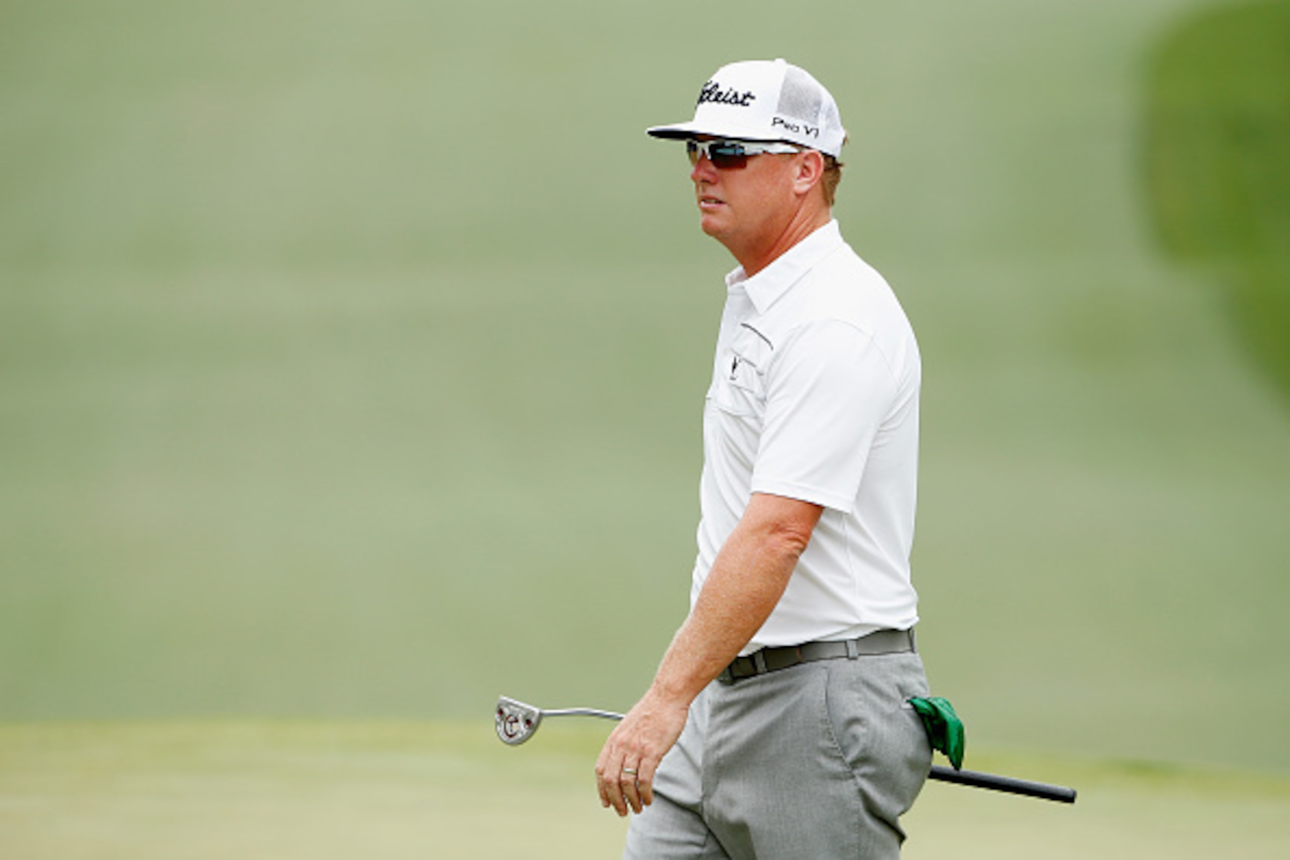 AUGUSTA, GA - APRIL 10:  Charley Hoffman of the United States walks across a green during the second round of the 2015 Masters Tournament at Augusta National Golf Club on April 10, 2015 in Augusta, Georgia.  (Photo by Ezra Shaw/Getty Images)