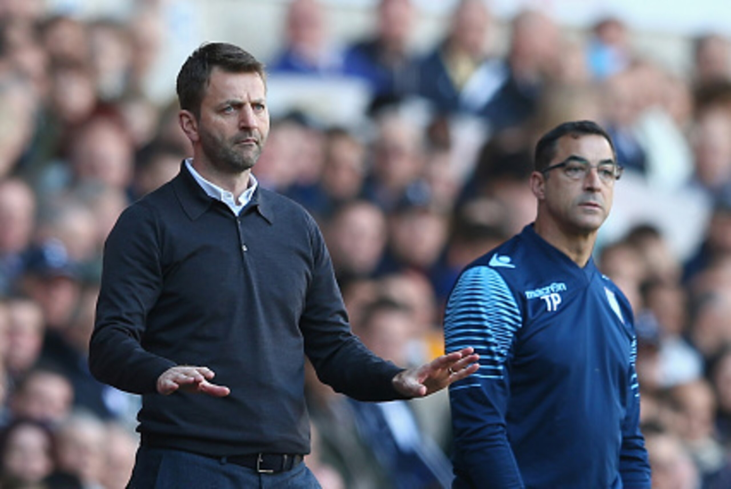 LONDON, ENGLAND - APRIL 11:  Manager Tim Sherwood of Aston Villa reacts during the Barclays Premier League match between Tottenham Hotspur and Aston Villa at White Hart Lane on April 11, 2015 in London, England.  (Photo by Matthew Lewis/Getty Images)