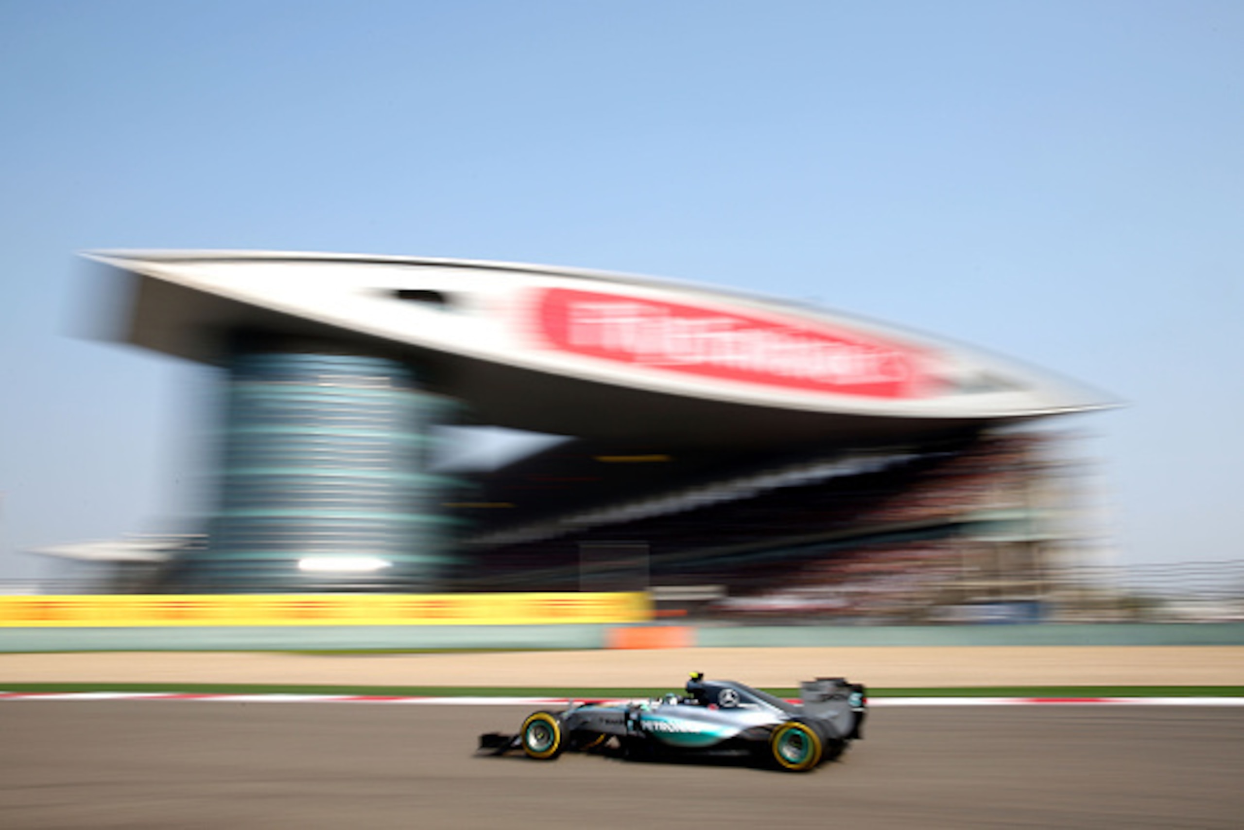SHANGHAI, CHINA - APRIL 12:  Nico Rosberg of Germany and Mercedes GP drives during the Formula One Grand Prix of China at Shanghai International Circuit on April 12, 2015 in Shanghai, China.  (Photo by Mark Thompson/Getty Images)