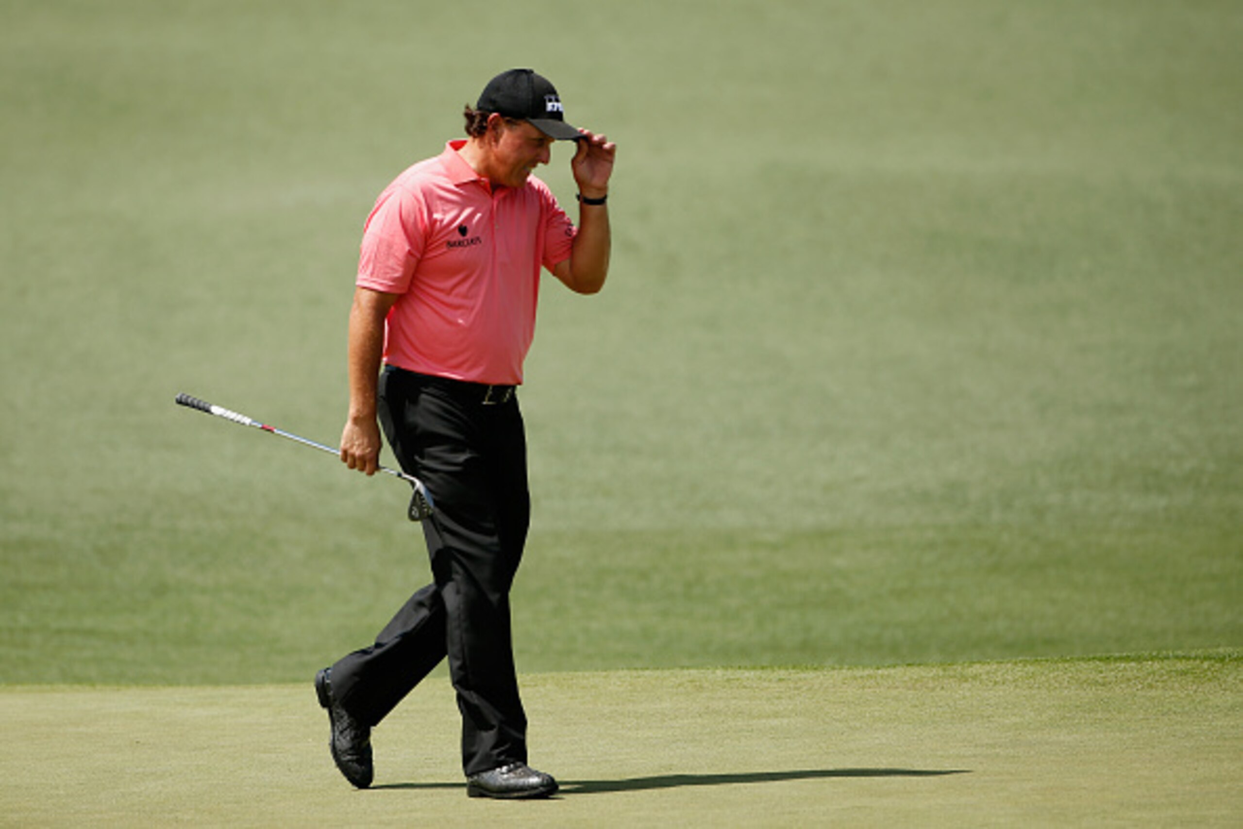 AUGUSTA, GA - APRIL 11: Phil Mickelson of the United States gestures on the second green during the third round of the 2015 Masters Tournament at Augusta National Golf Club on April 11, 2015 in Augusta, Georgia. (Photo by Ezra Shaw/Getty Images) AUGUSTA, GA - APRIL 11: Phil Mickelson of the United States gestures on the second green during the third round of the 2015 Masters Tournament at Augusta National Golf Club on April 11, 2015 in Augusta, Georgia. (Photo by Ezra Shaw/Getty Images)