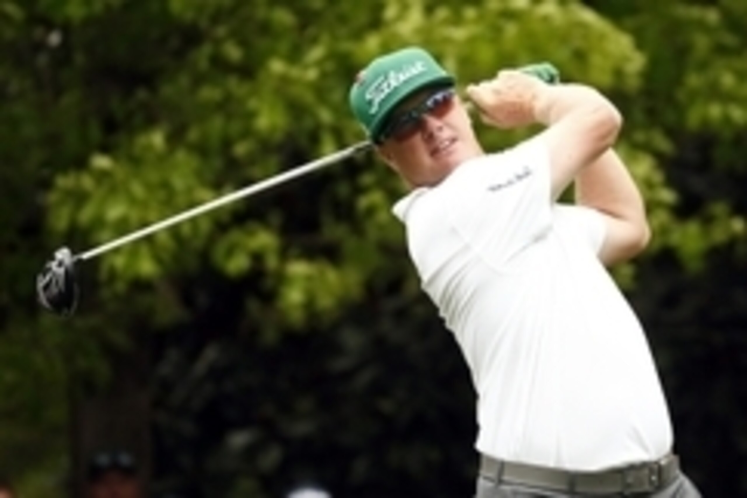 Apr 12, 2015; Augusta, GA, USA; Charley Hoffman hits a tee shot on the 7th hole during the final round of The Masters golf tournament at Augusta National Golf Club. Mandatory Credit: Rob Schumacher-USA TODAY Sports