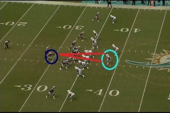 Here's Jenkins covering New England Patriots RB Shane Vereen pre-snap in Week 1.