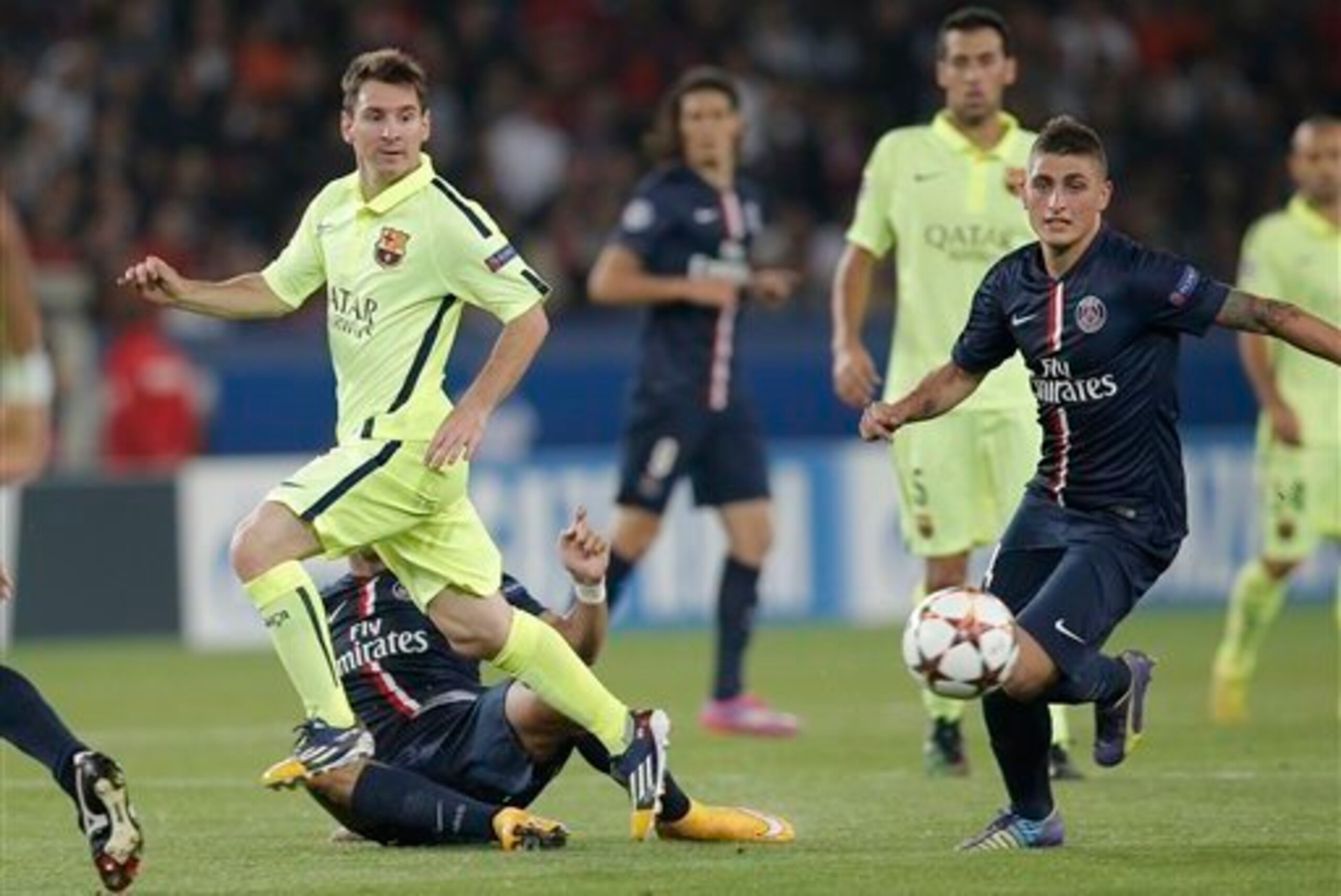 Marco Verratti is one of four PSG players unavailable for the first leg.