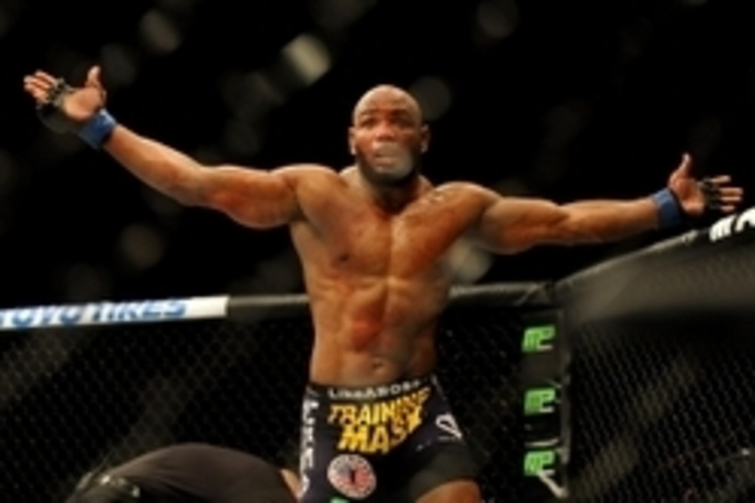 Sep 27, 2014; Las Vegas, NV, USA; Yoel Romero celebrates his knockout victory over Tim Kennedy during a middleweight fight during UFC 178 at MGM Grand Garden Arena. Mandatory Credit: Stephen R. Sylvanie-USA TODAY Sports