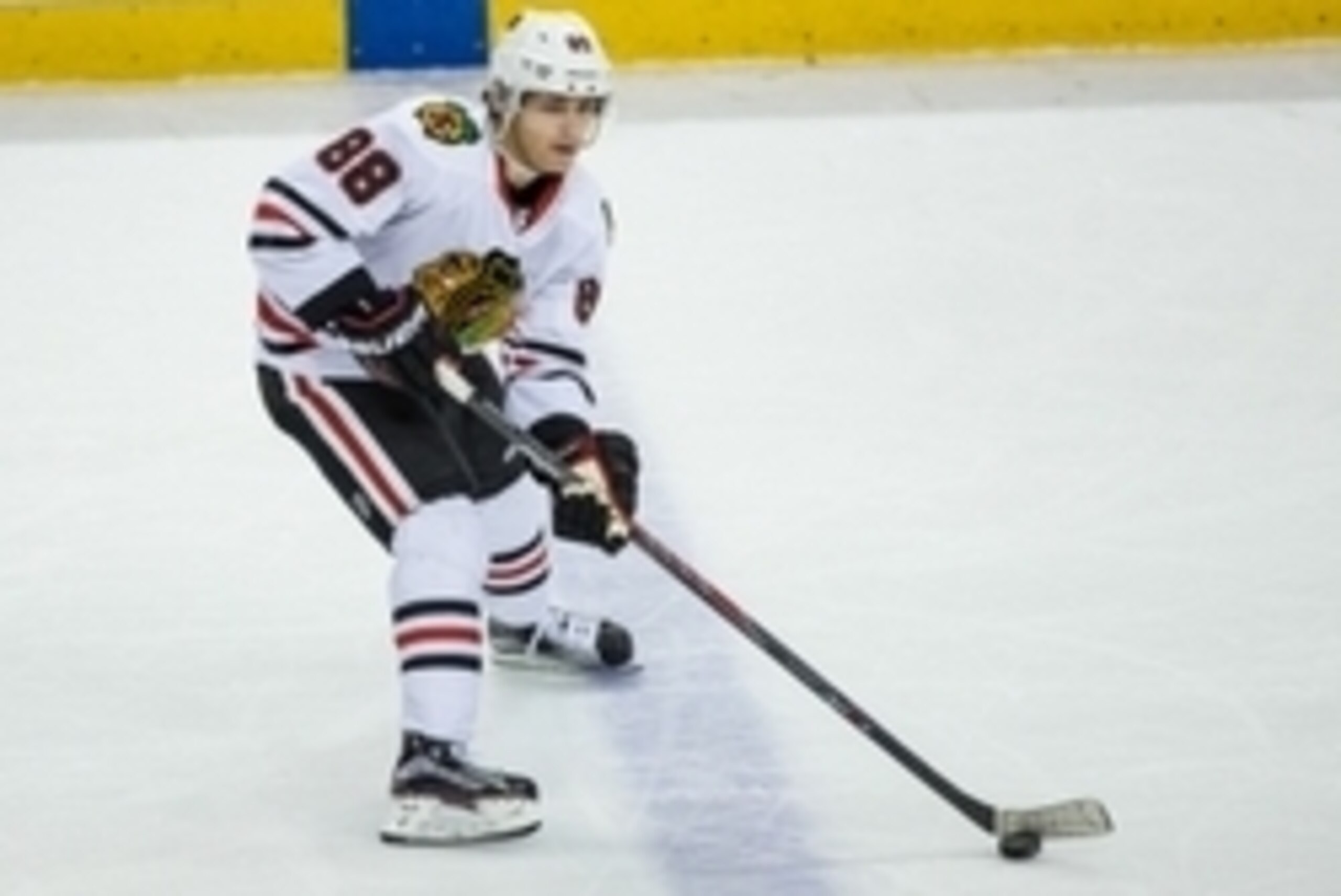 Feb 3, 2015; Saint Paul, MN, USA; Chicago Blackhawks forward Patrick Kane (88) against the Minnesota Wild at Xcel Energy Center. The Wild defeated the Blackhawks 3-0. Mandatory Credit: Brace Hemmelgarn-USA TODAY Sports Feb 3, 2015; Saint Paul, MN, USA; Chicago Blackhawks forward Patrick Kane (88) against the Minnesota Wild at Xcel Energy Center. The Wild defeated the Blackhawks 3-0. Mandatory Credit: Brace Hemmelgarn-USA TODAY Sports
