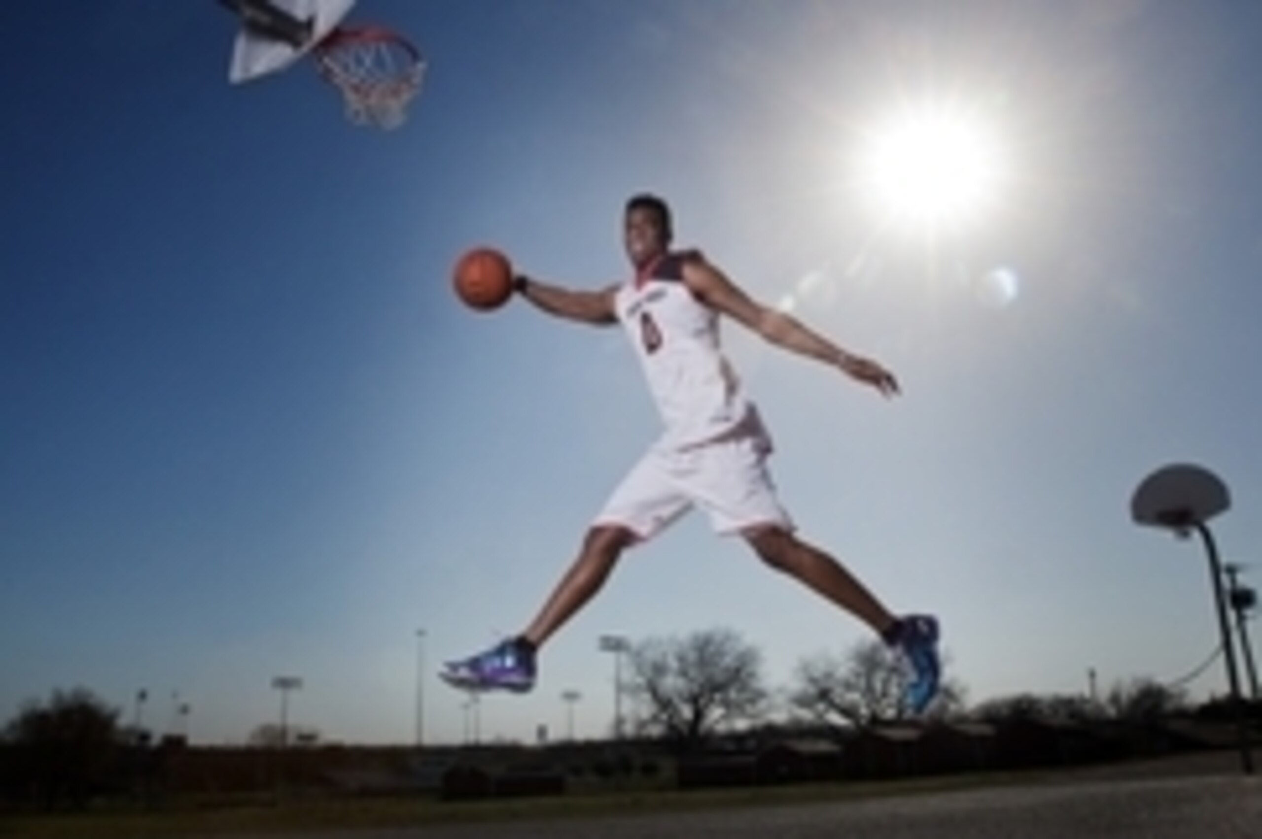 Mar 18, 2014; Dallas, TX, USA; Emmanuel Mudiay of Prime Prep Academy poses for a portrait. He is a finalist for the USA Today Player of the Year Award. Mandatory Credit: Kevin Jairaj-USA TODAY Sports