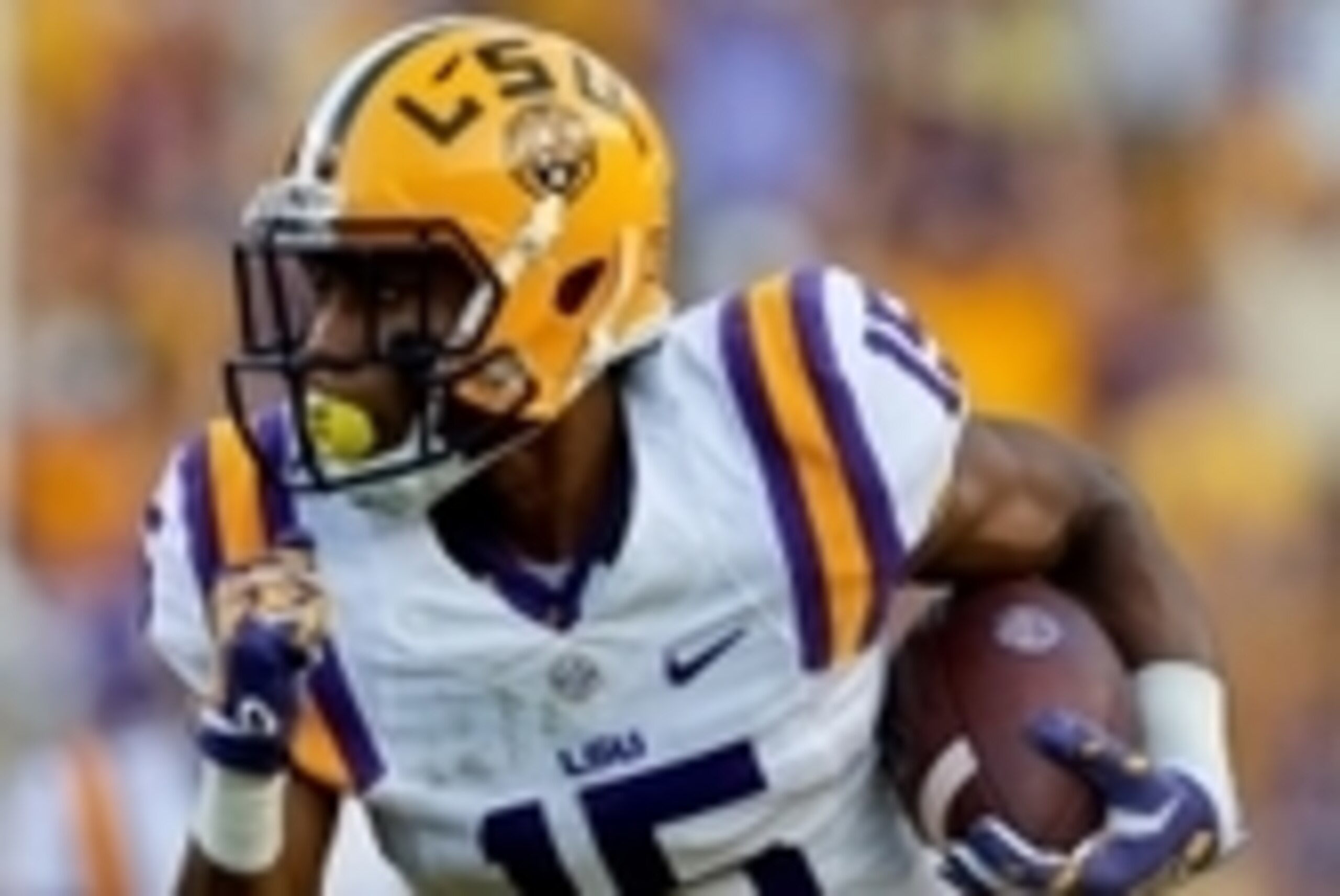 Sep 20, 2014; Baton Rouge, LA, USA; LSU Tigers wide receiver Malachi Dupre (15) runs after a catch against the Mississippi State Bulldogs during the first half of a game at Tiger Stadium. Mandatory Credit: Derick E. Hingle-USA TODAY Sports Sep 20, 2014; Baton Rouge, LA, USA; LSU Tigers wide receiver Malachi Dupre (15) runs after a catch against the Mississippi State Bulldogs during the first half of a game at Tiger Stadium. Mandatory Credit: Derick E. Hingle-USA TODAY Sports