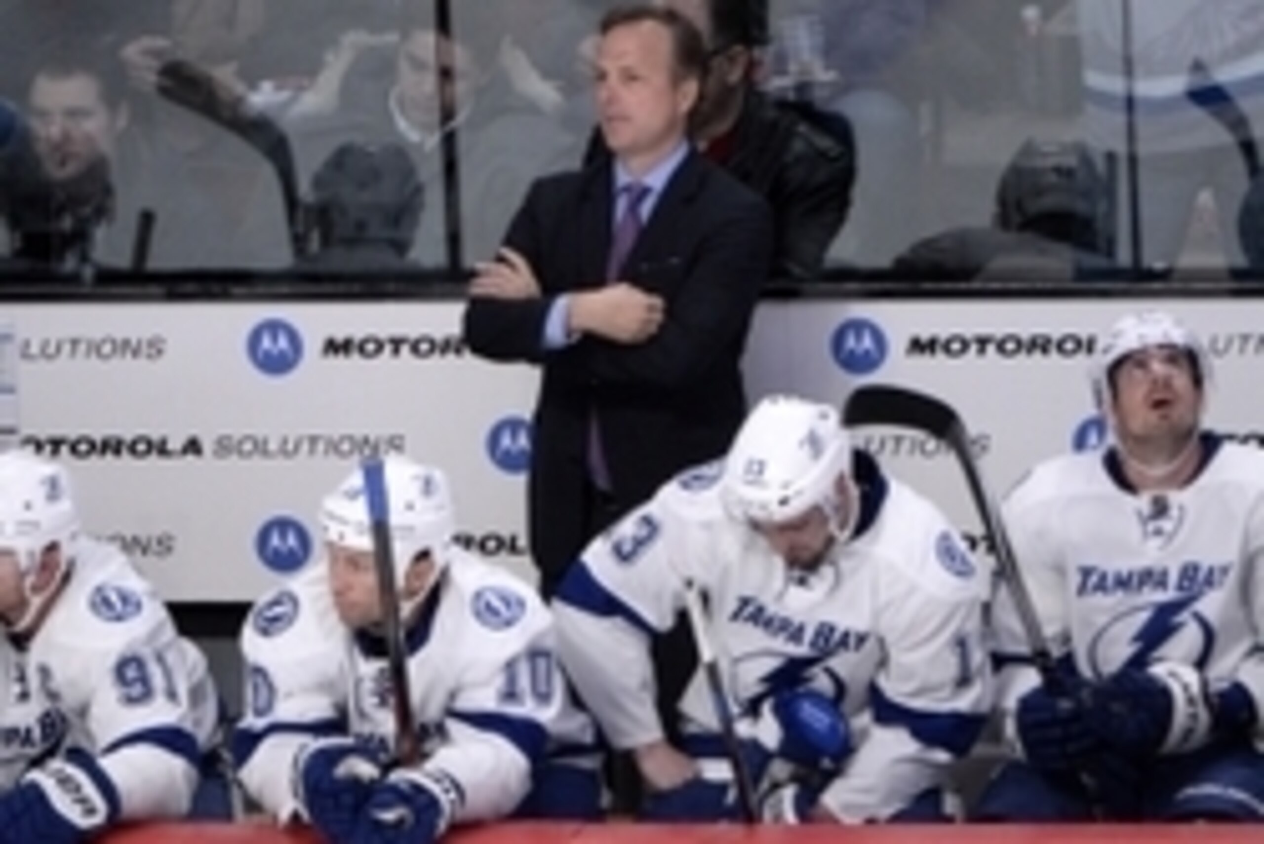 Mar 30, 2015; Montreal, Quebec, CAN; Tampa Bay Lightning head coach Jon Cooper during the second period against the Montreal Canadiens at the Bell Centre. Mandatory Credit: Eric Bolte-USA TODAY Sports