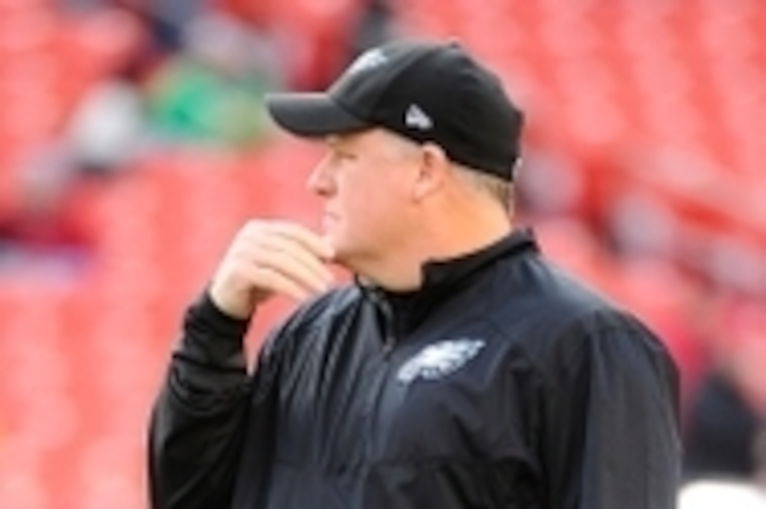 Dec 20, 2014; Landover, MD, USA; Philadelphia Eagles head coach Chip Kelly on the field before the game between the Washington Redskins and the Philadelphia Eagles at FedEx Field. Mandatory Credit: Brad Mills-USA TODAY Sports