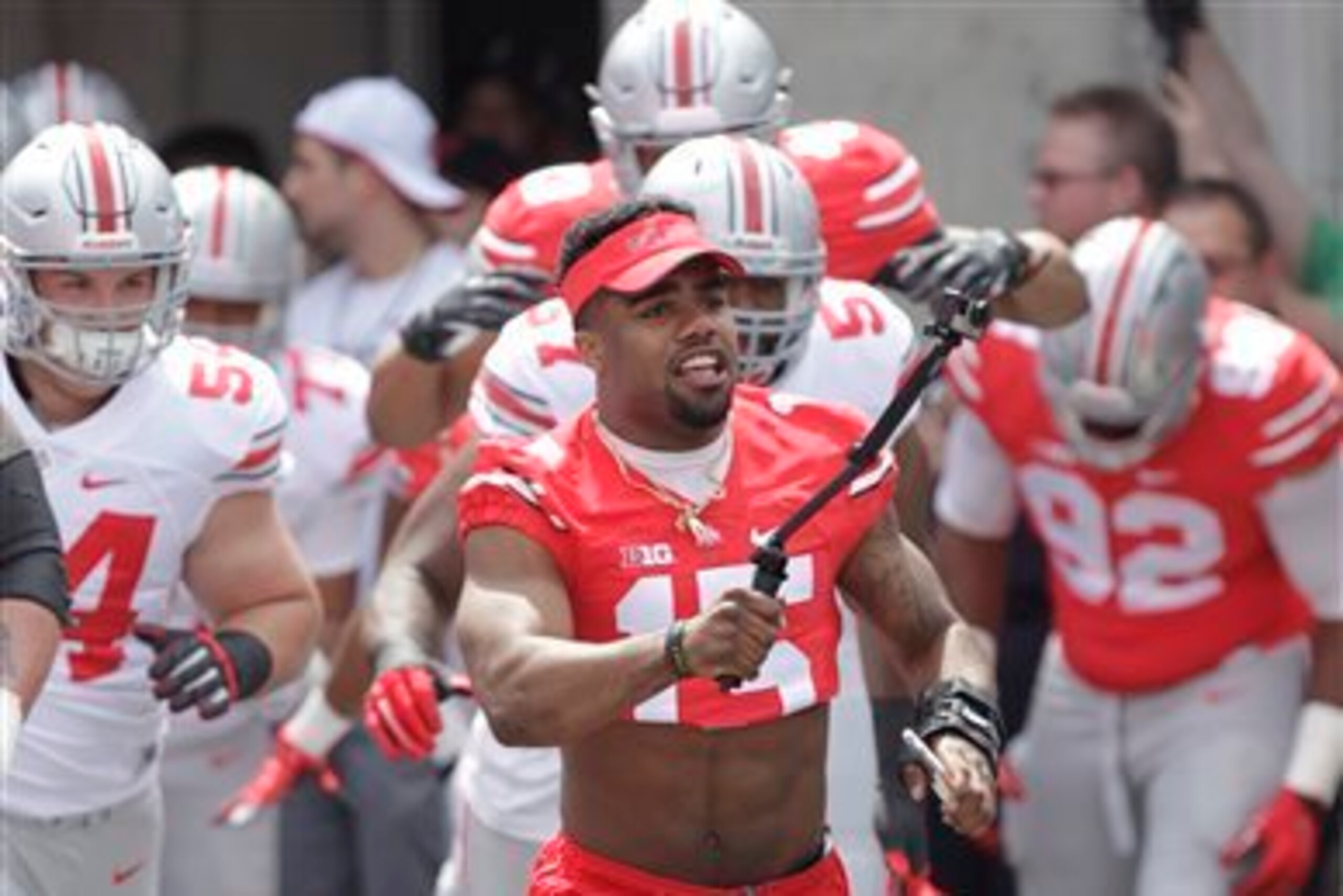 Running back Ezekiel Elliott was unable to play in the spring game due to injury.