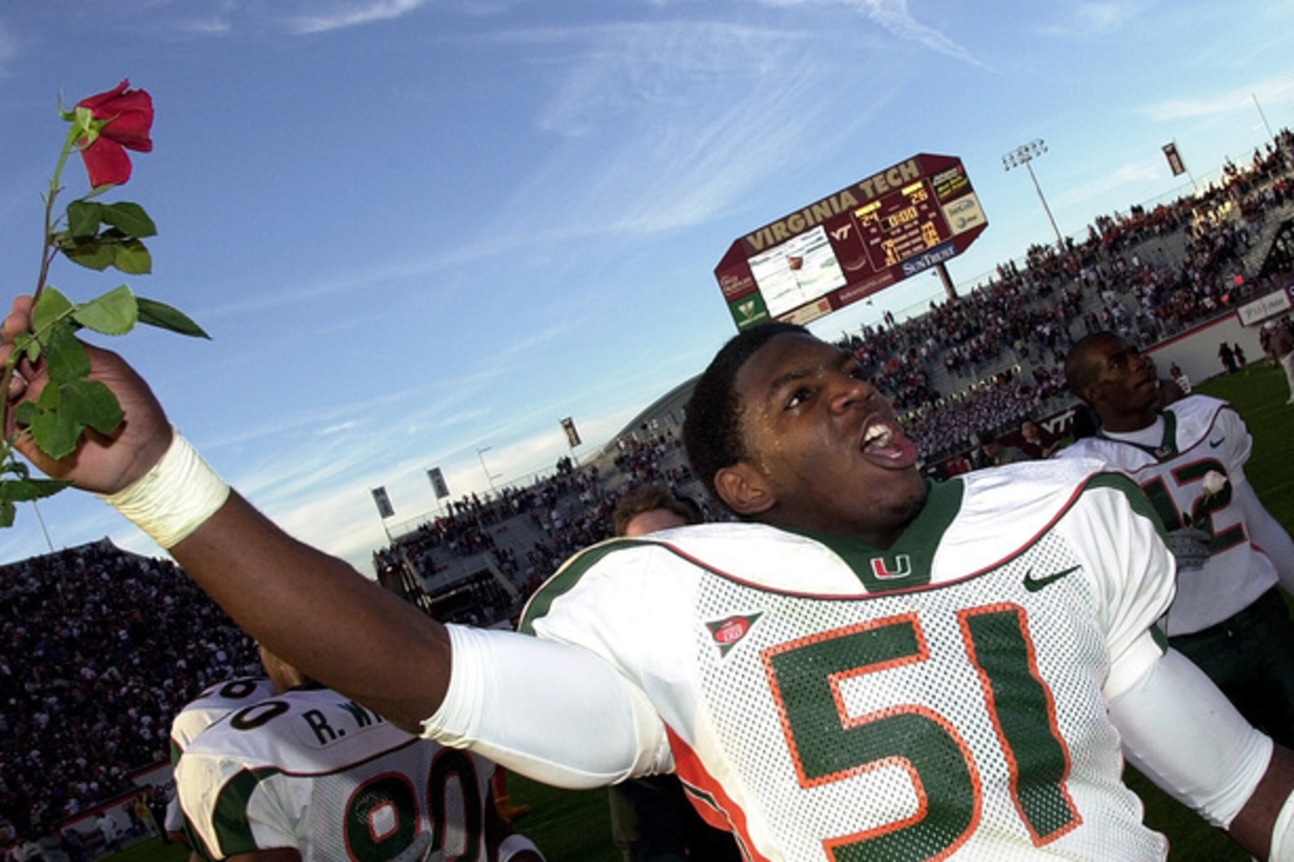 Miami native Jonathan Vilma celebrates a Rose Bowl victory. He would later become a Pro Bowl linebacker for the New Orleans Saints. Miami native Jonathan Vilma celebrates a Rose Bowl victory. He would later become a Pro Bowl linebacker for the New Orleans Saints.