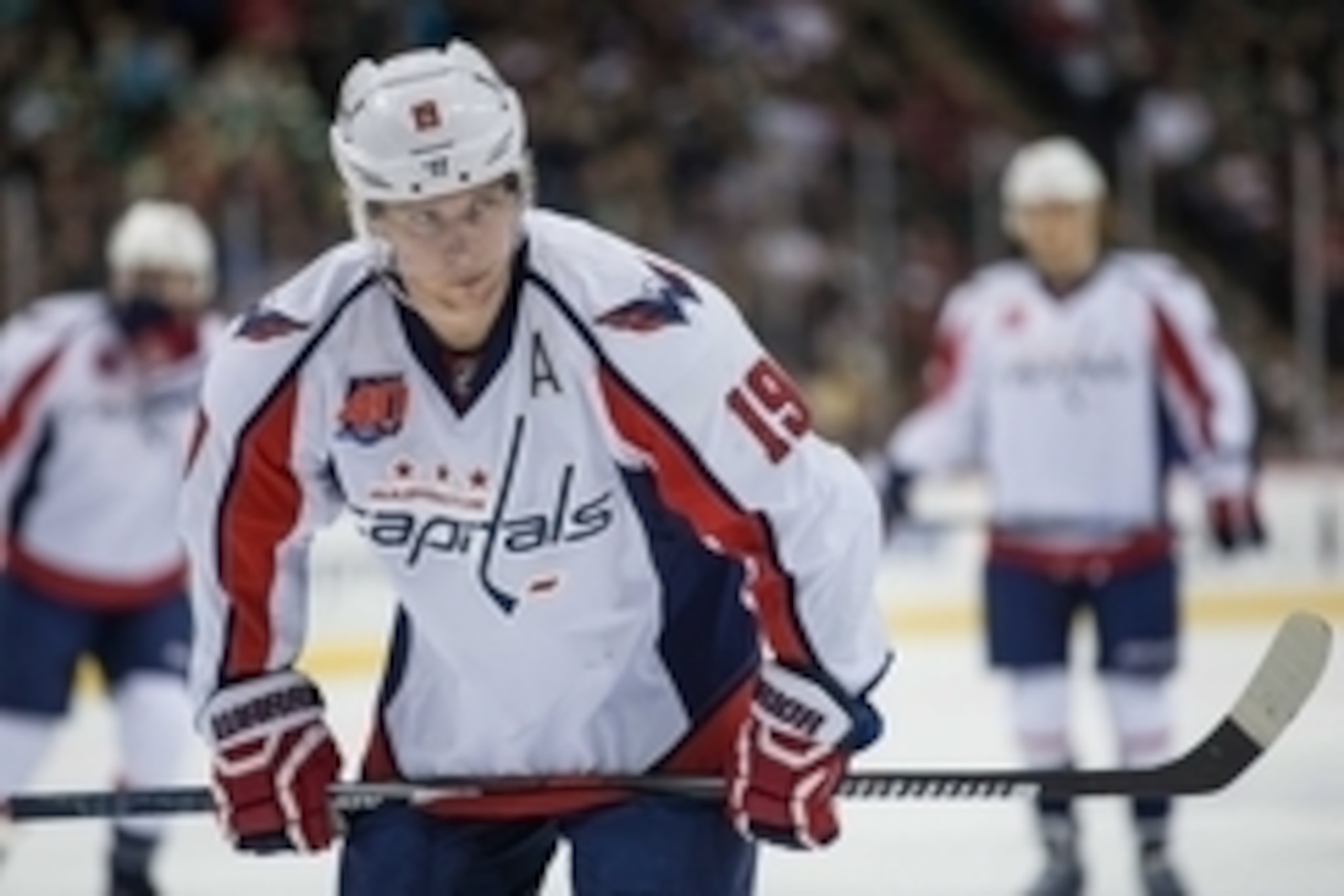 Mar 19, 2015; Saint Paul, MN, USA; Washington Capitals forward Nicklas Backstrom (19) against the Minnesota Wild at Xcel Energy Center. The Capitals defeated the Wild 3-2. Mandatory Credit: Brace Hemmelgarn-USA TODAY Sports