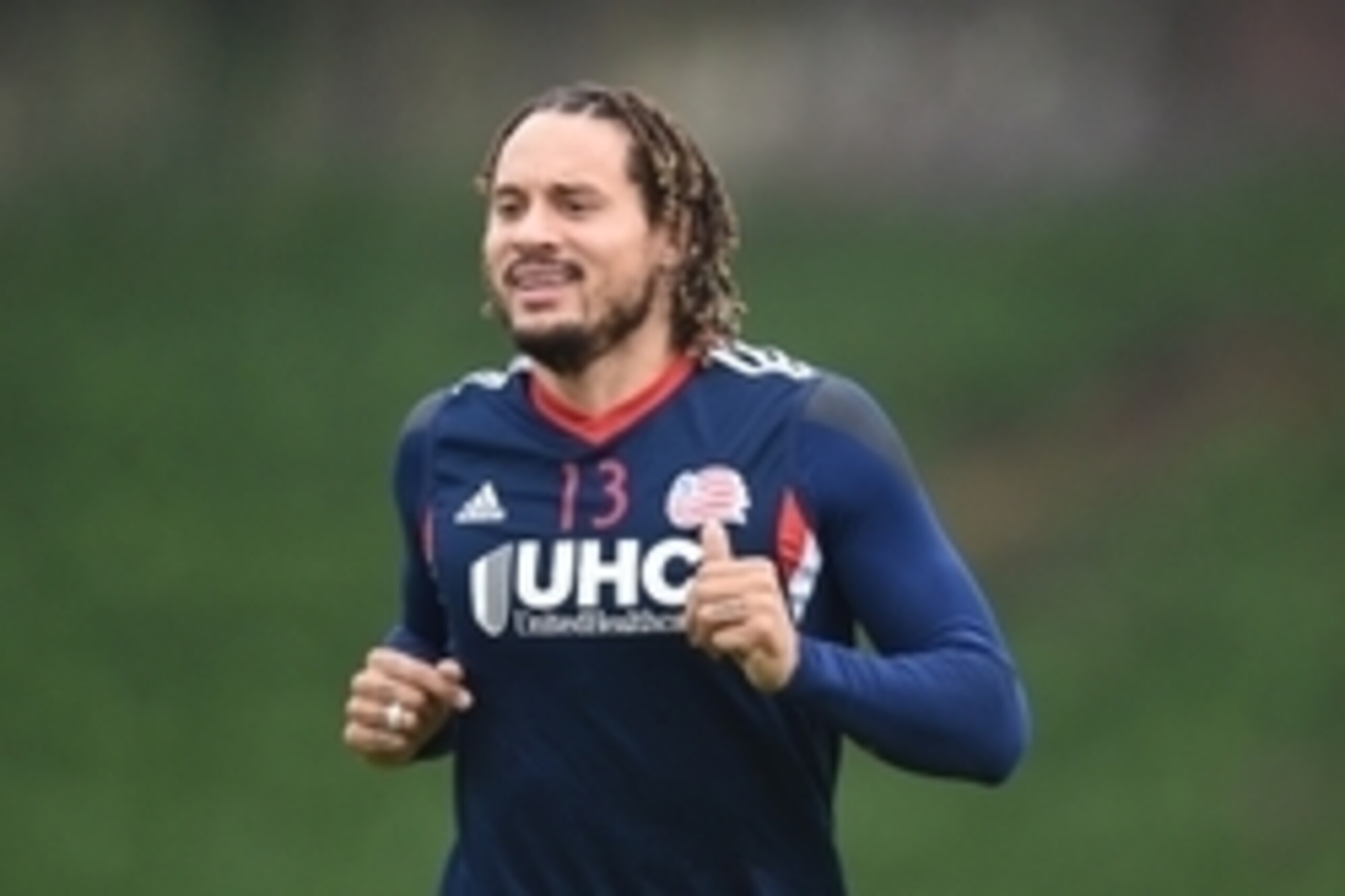 Dec 5, 2014; Los Angeles, CA, USA; New England Revolution midfielder Jermaine Jones (13) during practice in preparation for the 2014 MLS Cup at StubHub Center. Mandatory Credit: Kyle Terada-USA TODAY Sports