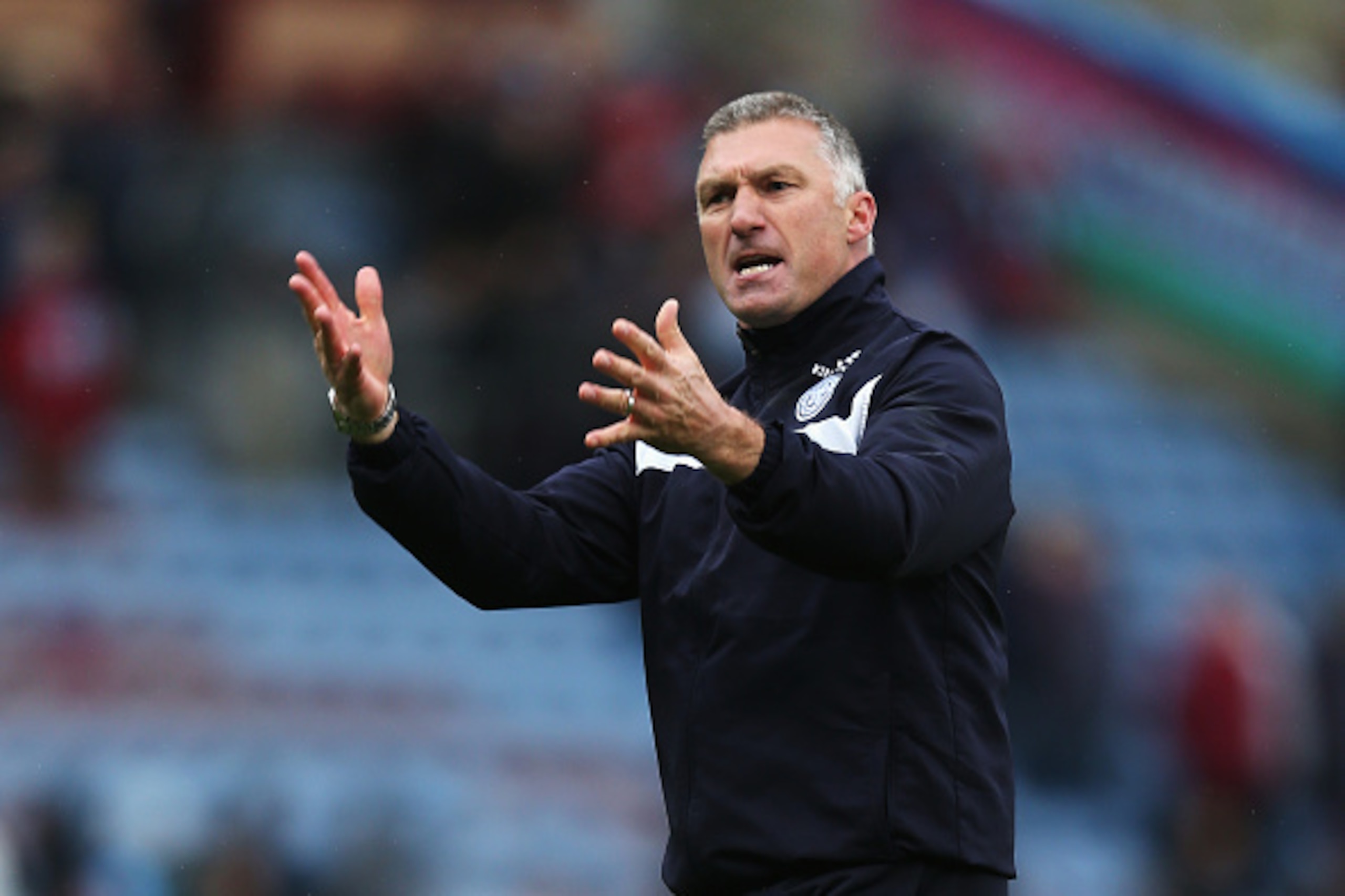 BURNLEY, ENGLAND - APRIL 25:  Nigel Pearson, manager of Leicester City reacts  during the Barclays Premier League match between Burnley and Leicester City at Turf Moor on April 25, 2015 in Burnley, England.  (Photo by Chris Brunskill/Getty Images)