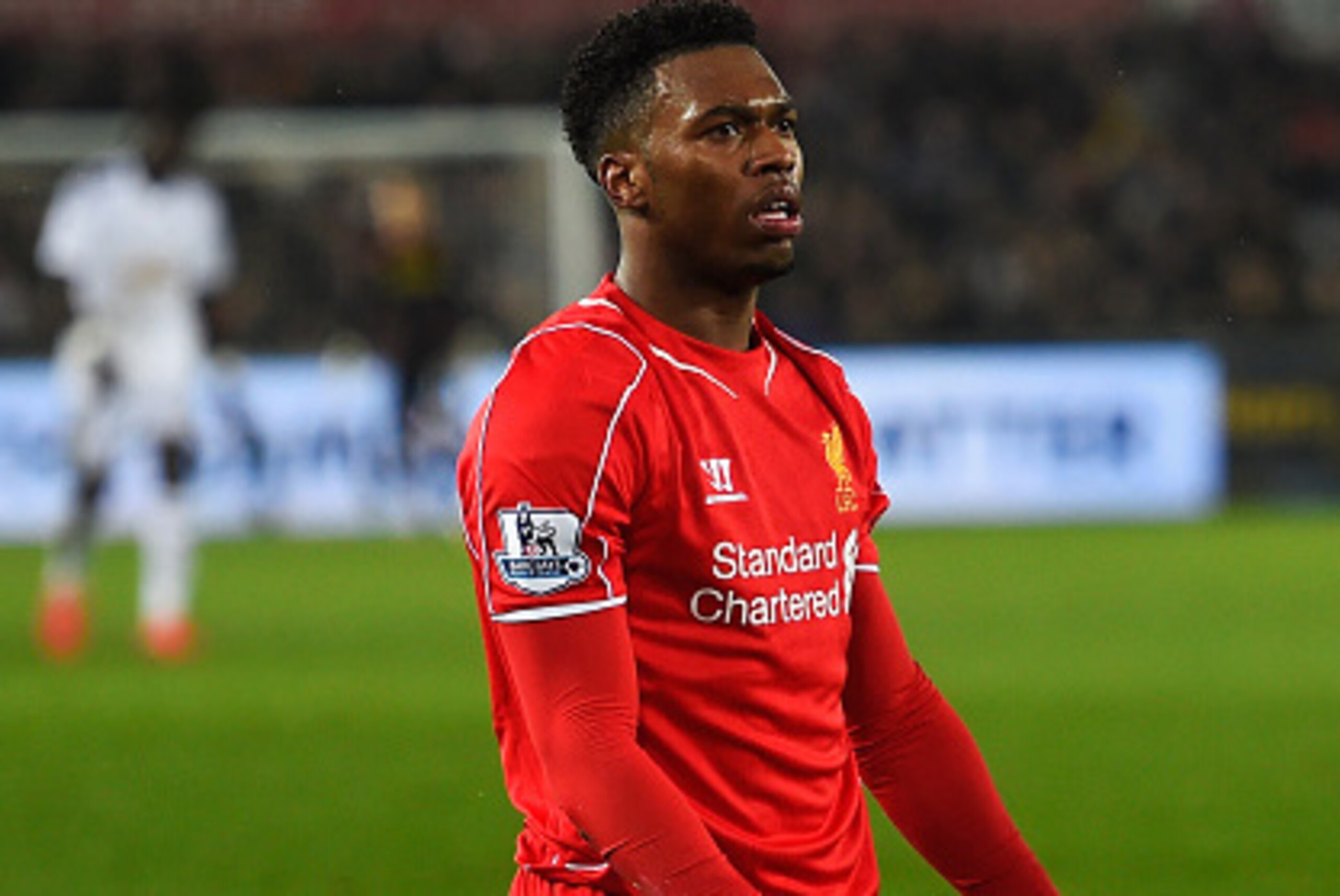 SWANSEA, WALES - MARCH 16:  Daniel Sturridge of Liverpool looks on after being fouled during the Barclays Premier League match between Swansea City and Liverpool at Liberty Stadium on March 16, 2015 in Swansea, Wales.  (Photo by Mike Hewitt/Getty Images)