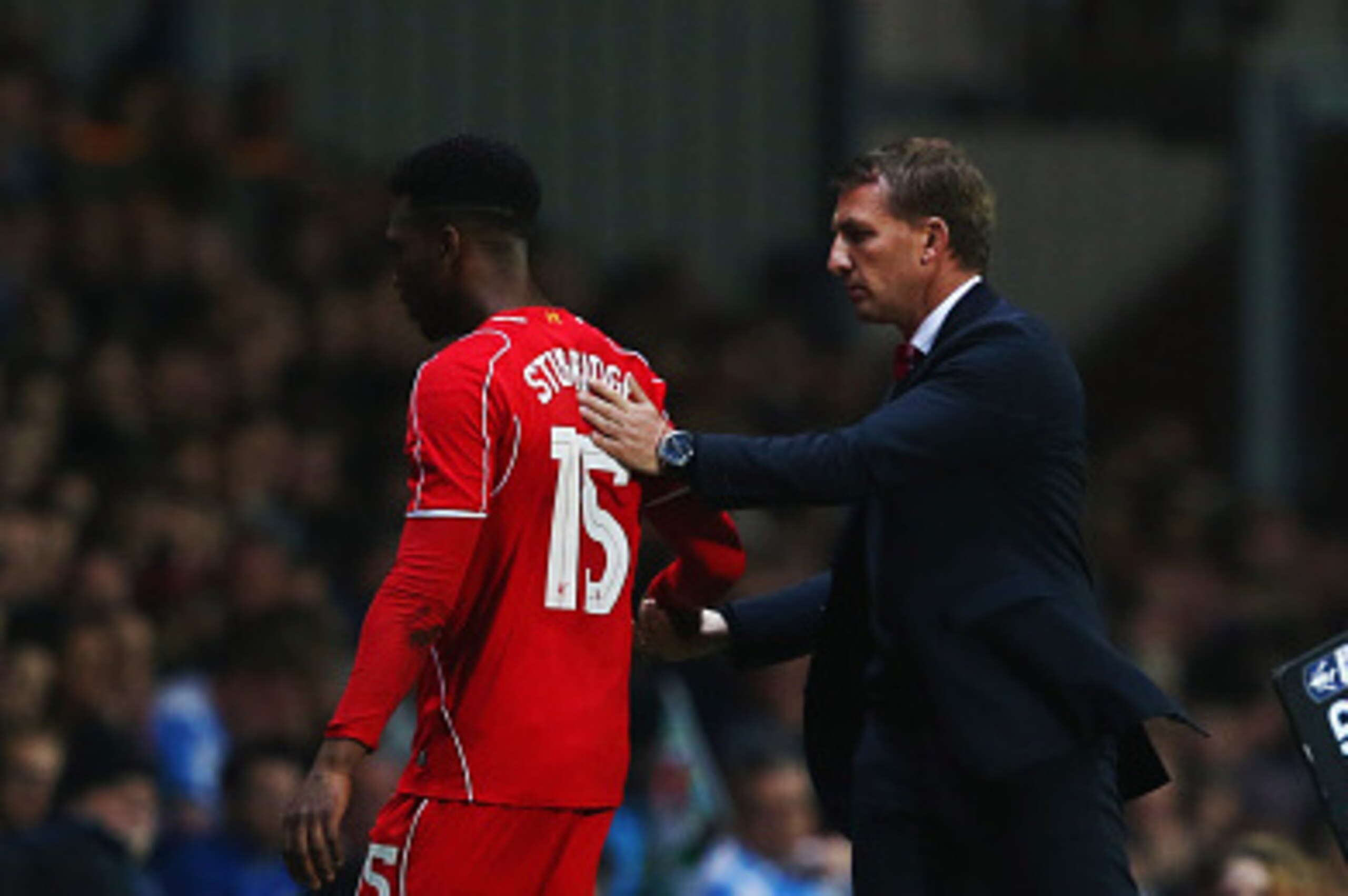 BLACKBURN, ENGLAND - APRIL 08: Brendan Rodgers manager of Liverpool shakes hands with Daniel Sturridge of Liverpool as he is substituted during the FA Cup Quarter Final Replay match between Blackburn Rovers and Liverpool at Ewood Park on April 8, 2015 in BLACKBURN, ENGLAND - APRIL 08: Brendan Rodgers manager of Liverpool shakes hands with Daniel Sturridge of Liverpool as he is substituted during the FA Cup Quarter Final Replay match between Blackburn Rovers and Liverpool at Ewood Park on April 8, 2015 in
