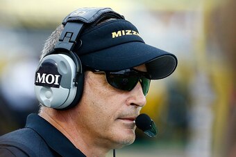 ORLANDO, FL - JANUARY 01:  Head coach Gary Pinkel of the Missouri Tigers watches the action during the Buffalo Wild Wings Citrus Bowl against the Minnesota Golden Gophers at the Florida Citrus Bowl on January 1, 2015 in Orlando, Florida.  (Photo by Sam Gr