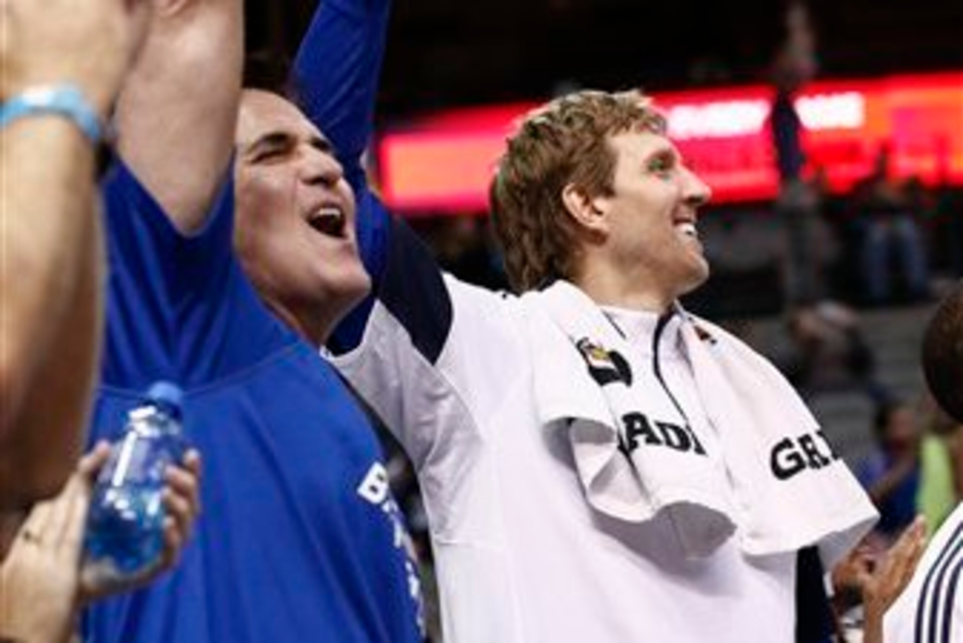Mavericks owner Mark Cuban and Dirk Nowitzki in happy times . Mavericks owner Mark Cuban and Dirk Nowitzki in happy times .