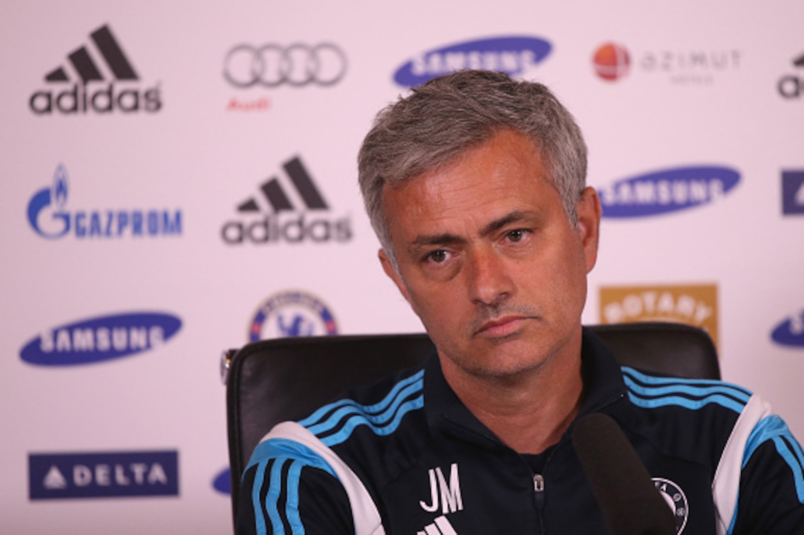 COBHAM, ENGLAND - APRIL 17:  Chelsea manager Jose Mourinho addresses the media during a press conference at Chelsea Training Ground on April 17, 2015 in Cobham, England.  (Photo by Andrew Redington/Getty Images)