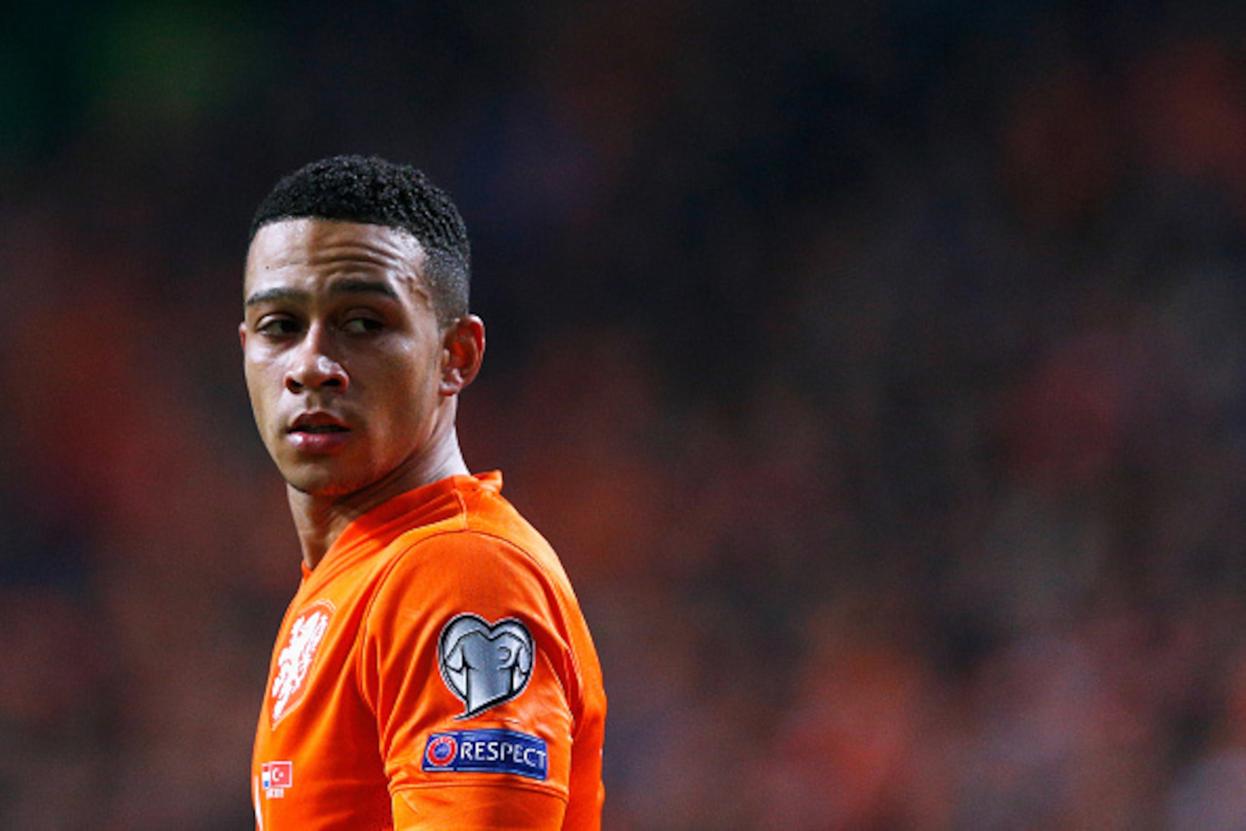 AMSTERDAM, NETHERLANDS - MARCH 28: Memphis Depay of Netherlands in action during the UEFA EURO 2016 qualifier match bewteen the Netherlands and Turkey held at Amsterdam Arena on March 28, 2015 in Amsterdam, Netherlands. (Photo by Dean Mouhtaropoulos/Get AMSTERDAM, NETHERLANDS - MARCH 28: Memphis Depay of Netherlands in action during the UEFA EURO 2016 qualifier match bewteen the Netherlands and Turkey held at Amsterdam Arena on March 28, 2015 in Amsterdam, Netherlands. (Photo by Dean Mouhtaropoulos/Get