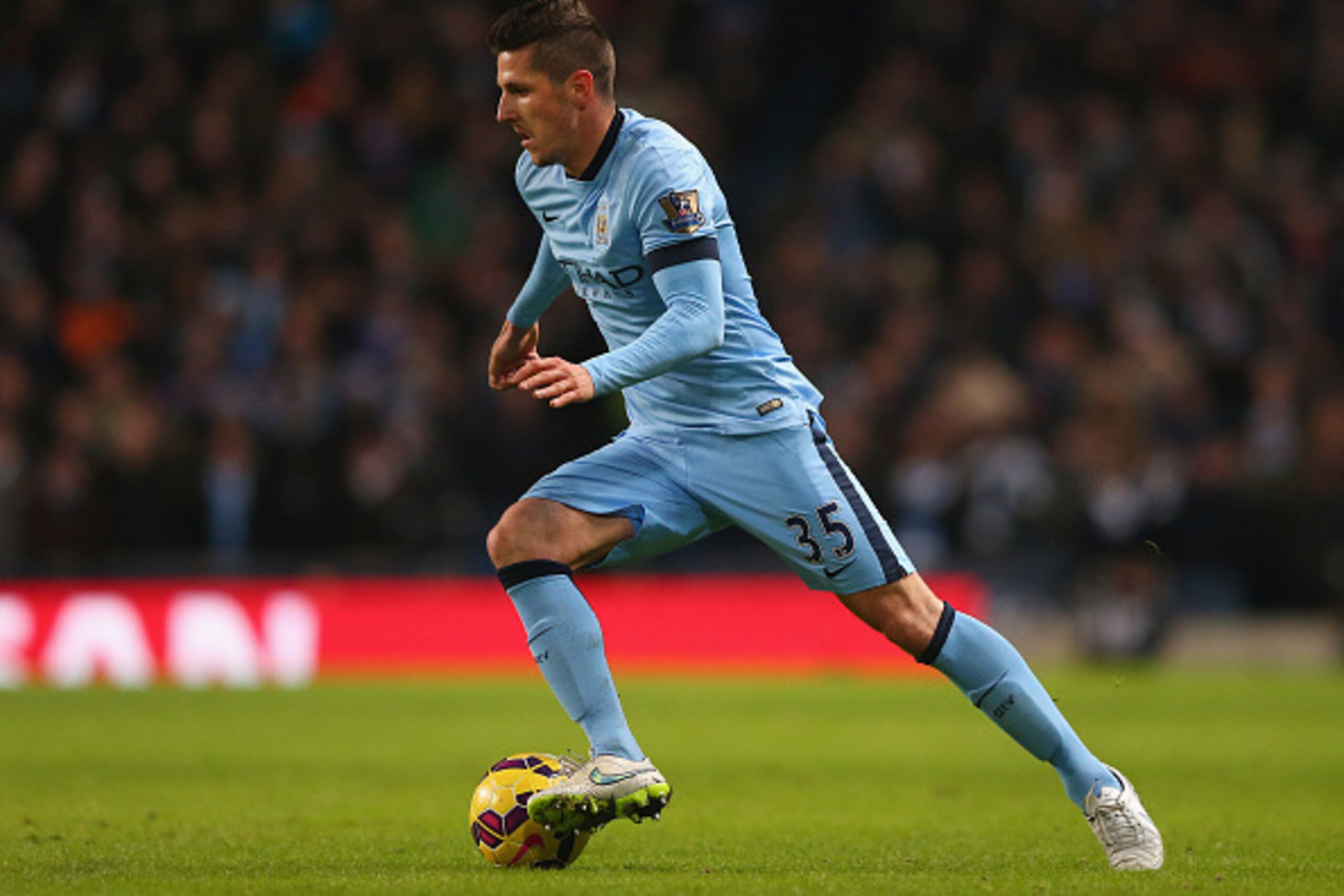 MANCHESTER, ENGLAND - JANUARY 18: Stevan Jovetic of Manchester City during the Barclays Premier League match between Manchester City and Arsenal at Etihad Stadium on January 18, 2015 in Manchester, England. (Photo by Alex Livesey/Getty Images) MANCHESTER, ENGLAND - JANUARY 18: Stevan Jovetic of Manchester City during the Barclays Premier League match between Manchester City and Arsenal at Etihad Stadium on January 18, 2015 in Manchester, England. (Photo by Alex Livesey/Getty Images)