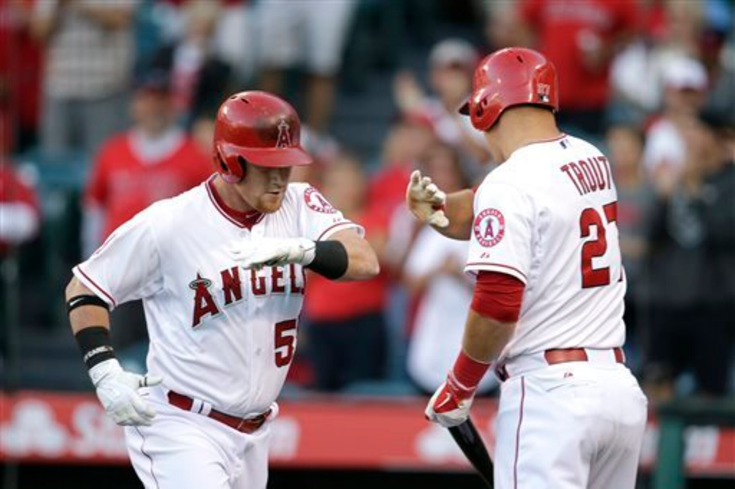 The Angels haven't gotten much on offense outside of Kole Calhoun (left) and Mike Trout.