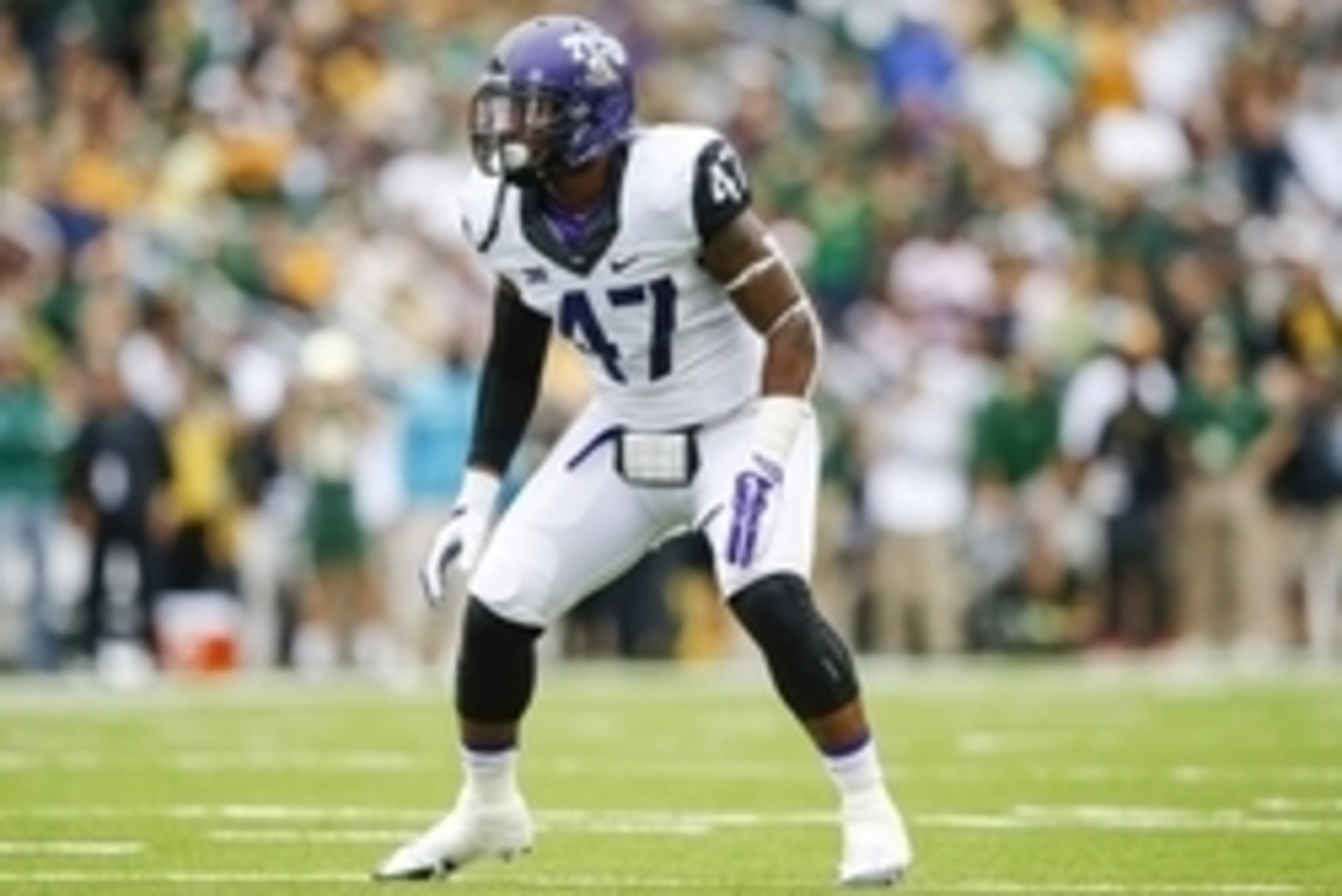 Oct 11, 2014; Waco, TX, USA; TCU Horned Frogs linebacker Paul Dawson (47) during the game against the Baylor Bears at McLane Stadium. Mandatory Credit: Kevin Jairaj-USA TODAY Sports