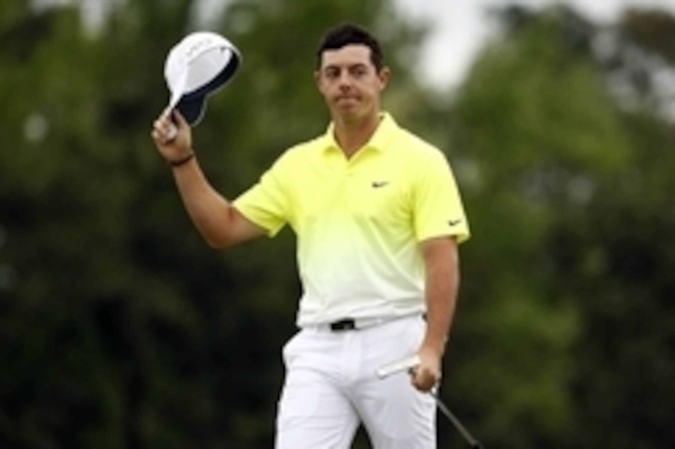 Apr 12, 2015; Augusta, GA, USA; Rory McIlroy reacts after completing the final round of The Masters golf tournament at Augusta National Golf Club. Mandatory Credit: Rob Schumacher-USA TODAY Sports Apr 12, 2015; Augusta, GA, USA; Rory McIlroy reacts after completing the final round of The Masters golf tournament at Augusta National Golf Club. Mandatory Credit: Rob Schumacher-USA TODAY Sports