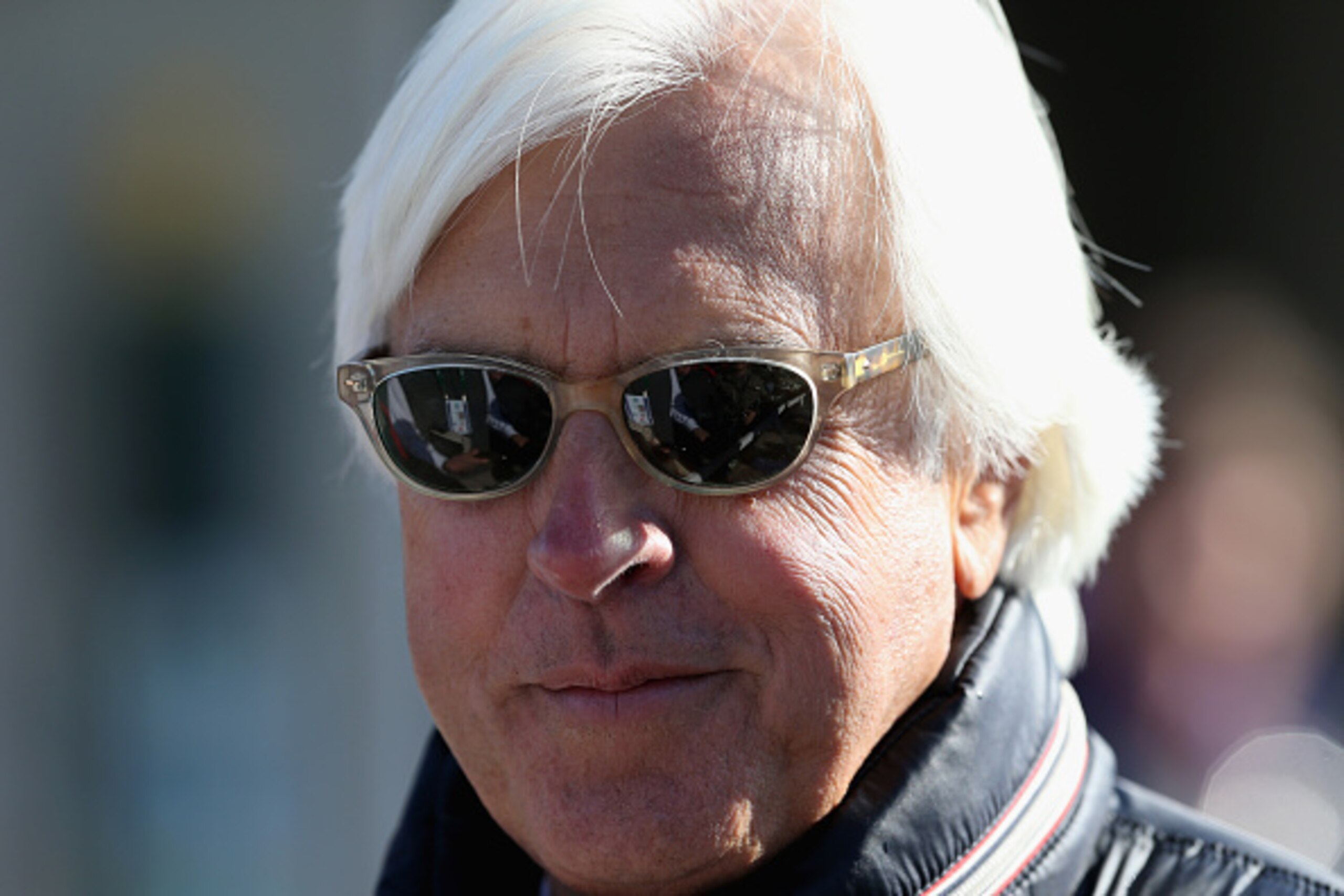 LOUISVILLE, KY - APRIL 28:  Bob Baffert the trainer of American Pharoh and Dortmund talks with the media during the morning training for the Kentucky Derby at Churchill Downs on April 28, 2015 in Louisville, Kentucky.  (Photo by Andy Lyons/Getty Images)