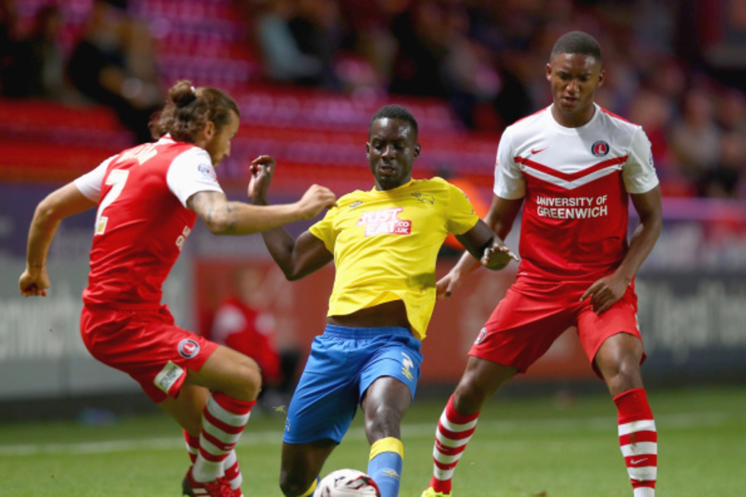 LONDON, ENGLAND - AUGUST 19: Simon Dawkins of Derby County is challenged by Joe Gomez of Charlton during the Sky Bet Championship match between Charlton Athletic and Derby County at The Valley on August 19, 2014 in London, England. (Photo by Clive Rose/ LONDON, ENGLAND - AUGUST 19: Simon Dawkins of Derby County is challenged by Joe Gomez of Charlton during the Sky Bet Championship match between Charlton Athletic and Derby County at The Valley on August 19, 2014 in London, England. (Photo by Clive Rose/