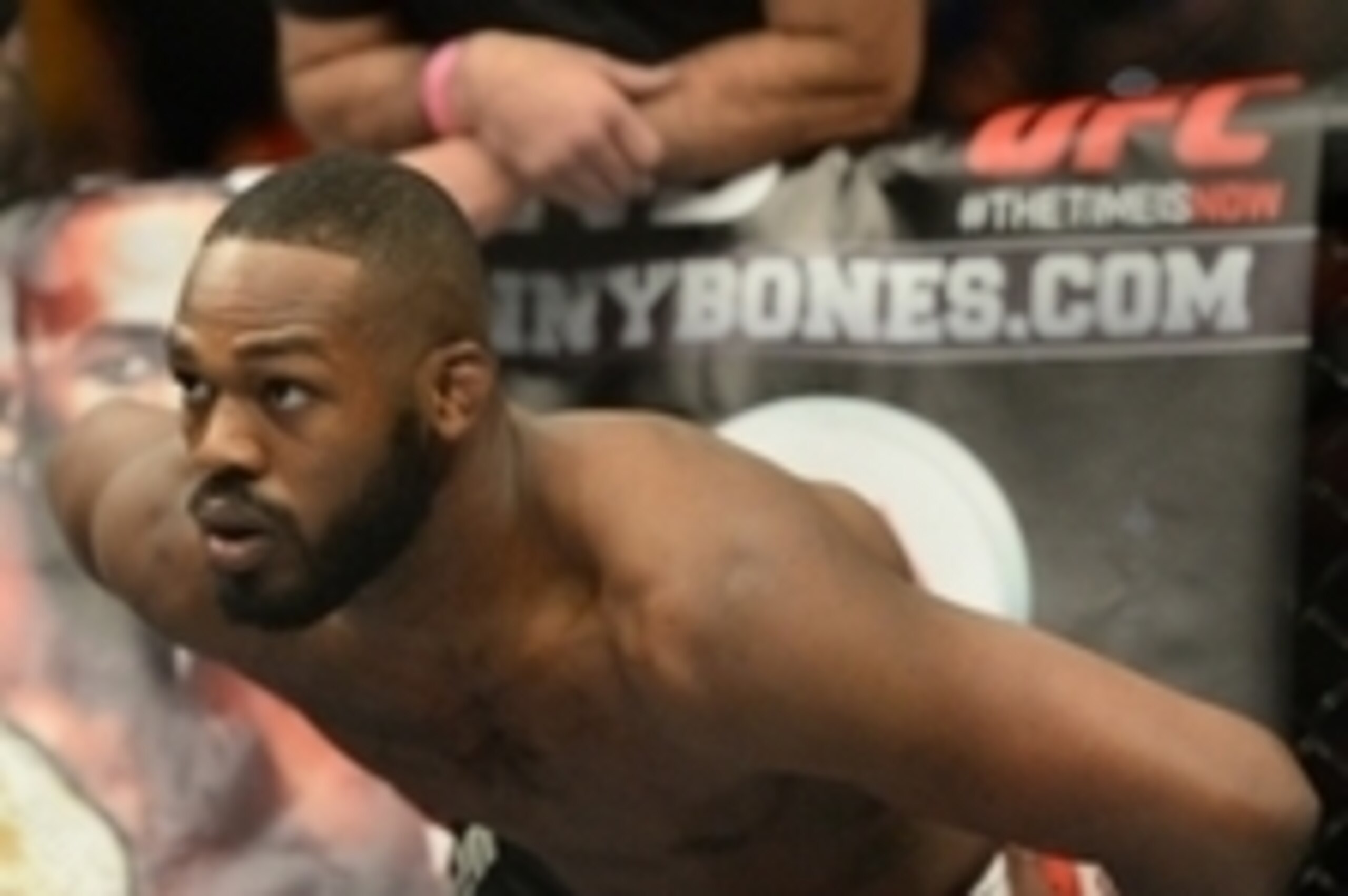Jan 3, 2015; Las Vegas, NV, USA; Jon Jones (red gloves)  in his light heavyweight title fight at UFC 182 at MGM Grand Garden Arena. Mandatory Credit: Jayne Kamin-Oncea-USA TODAY Sports