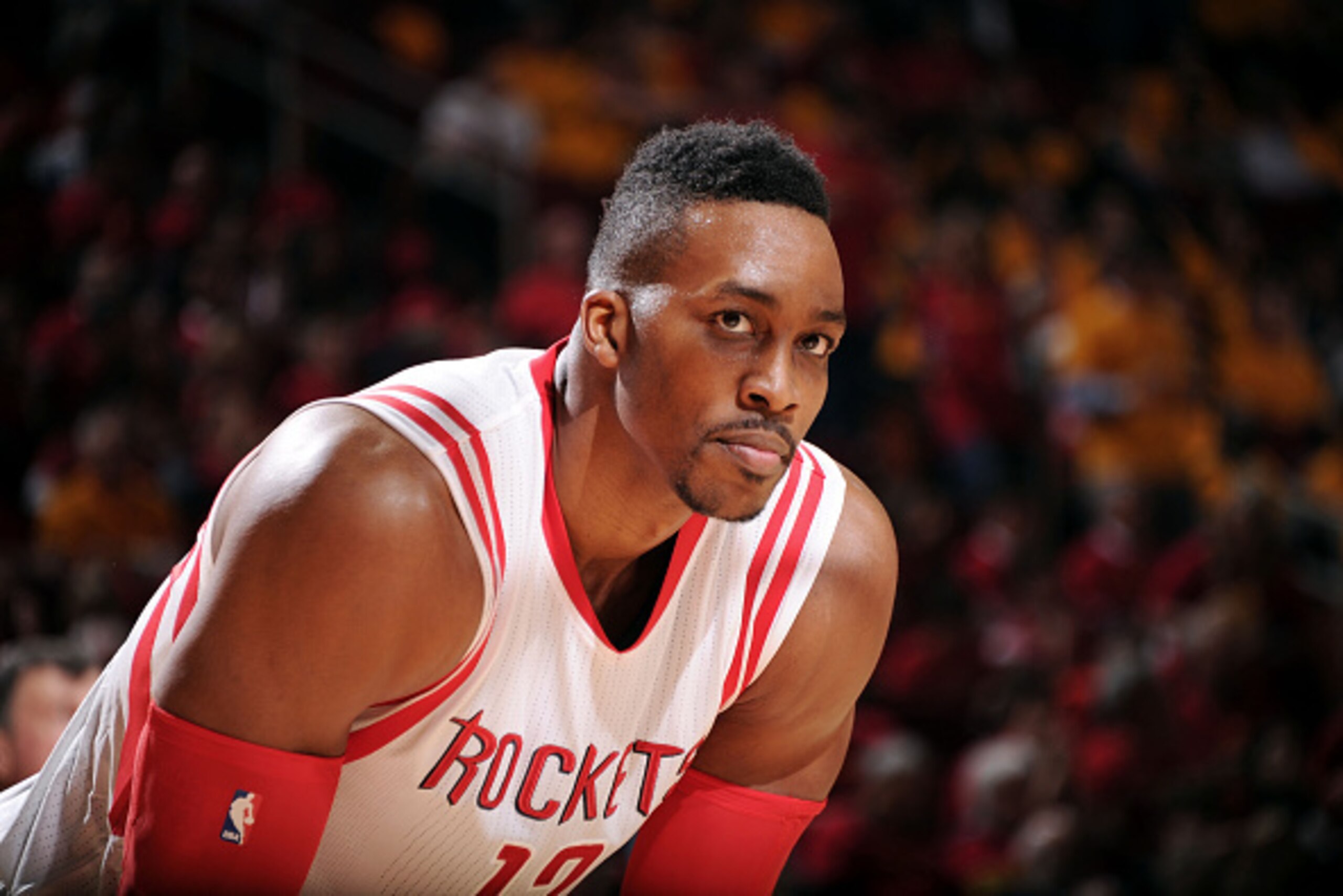 HOUSTON, TX - APRIL 28: Dwight Howard #12 of the Houston Rockets stands on the court during a game against the Dallas Mavericks in Game Five of the Western Conference Quarterfinals during the NBA Playoffs on April 28, 2015 at the Toyota Center in Houston, HOUSTON, TX - APRIL 28: Dwight Howard #12 of the Houston Rockets stands on the court during a game against the Dallas Mavericks in Game Five of the Western Conference Quarterfinals during the NBA Playoffs on April 28, 2015 at the Toyota Center in Houston,