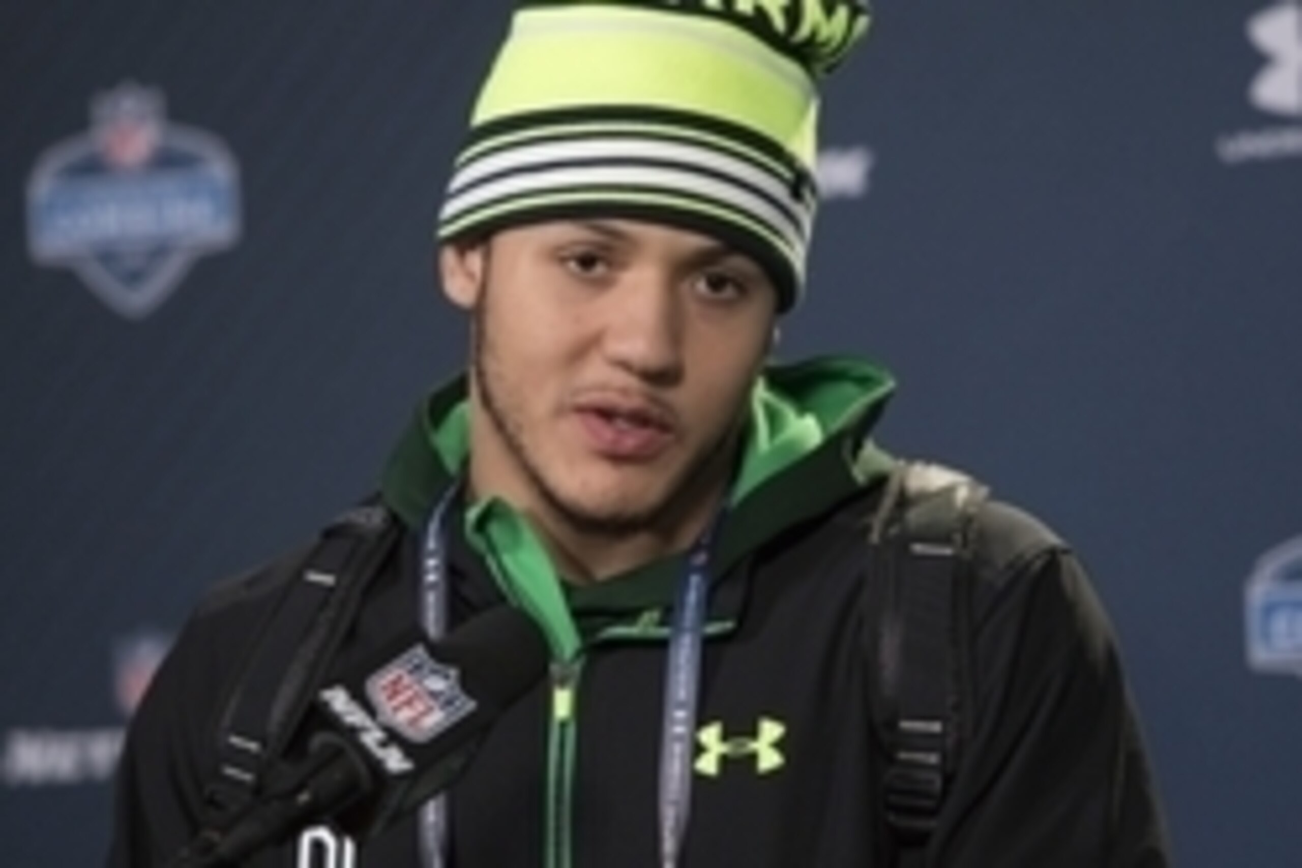 Feb 21, 2015; Indianapolis, IN, USA; Missouri defensive lineman Shane Ray talks to the media at the 2015 NFL Combine at Lucas Oil Stadium. Mandatory Credit: Trevor Ruszkowski-USA TODAY Sports Feb 21, 2015; Indianapolis, IN, USA; Missouri defensive lineman Shane Ray talks to the media at the 2015 NFL Combine at Lucas Oil Stadium. Mandatory Credit: Trevor Ruszkowski-USA TODAY Sports
