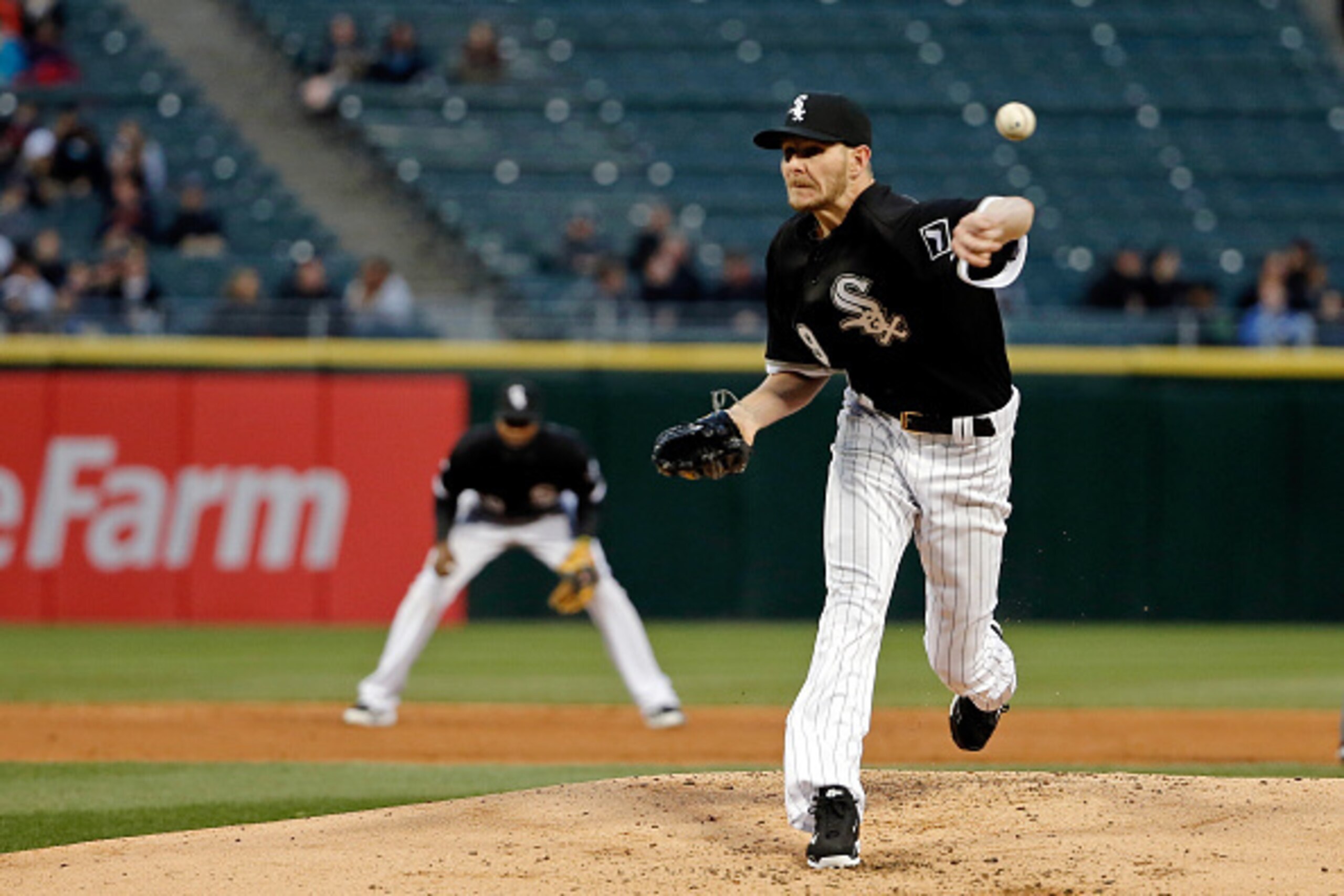 CHICAGO, IL - APRIL 23: Chris Sale #49 of the Chicago White Sox pitches against the Kansas City Royals during the second inning on April 23, 2015 at U.S. Cellular Field in Chicago, Illinois. (Photo by Jon Durr/Getty Images)
