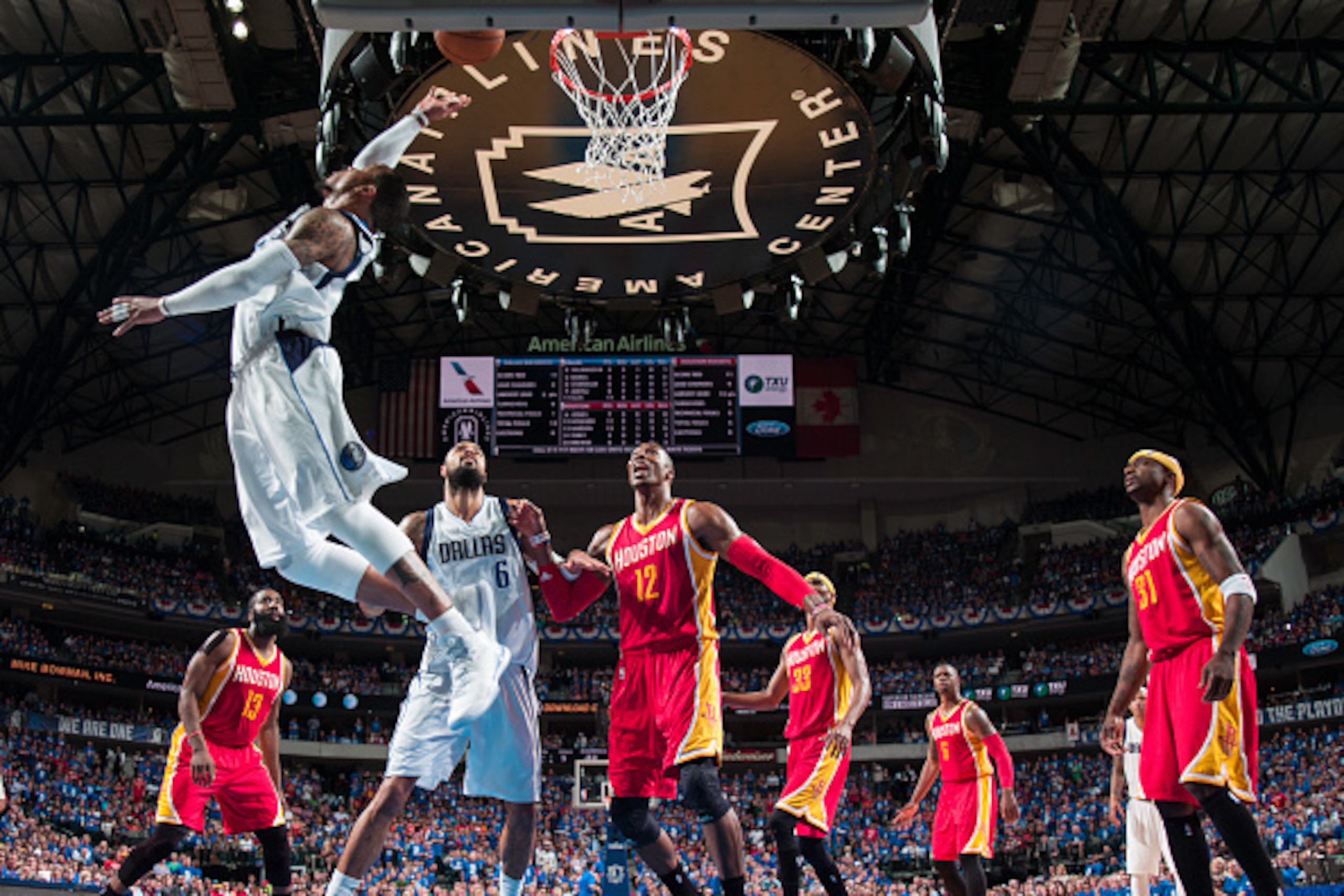DALLAS, TX - APRIL 26: Monta Ellis #11 of the Dallas Mavericks goes in for the layup against the Houston Rockets during Game Four of the Western Conference Quarterfinals of the 2015 NBA Playoffs on April 26, 2015 at the American Airlines Center in Dallas,