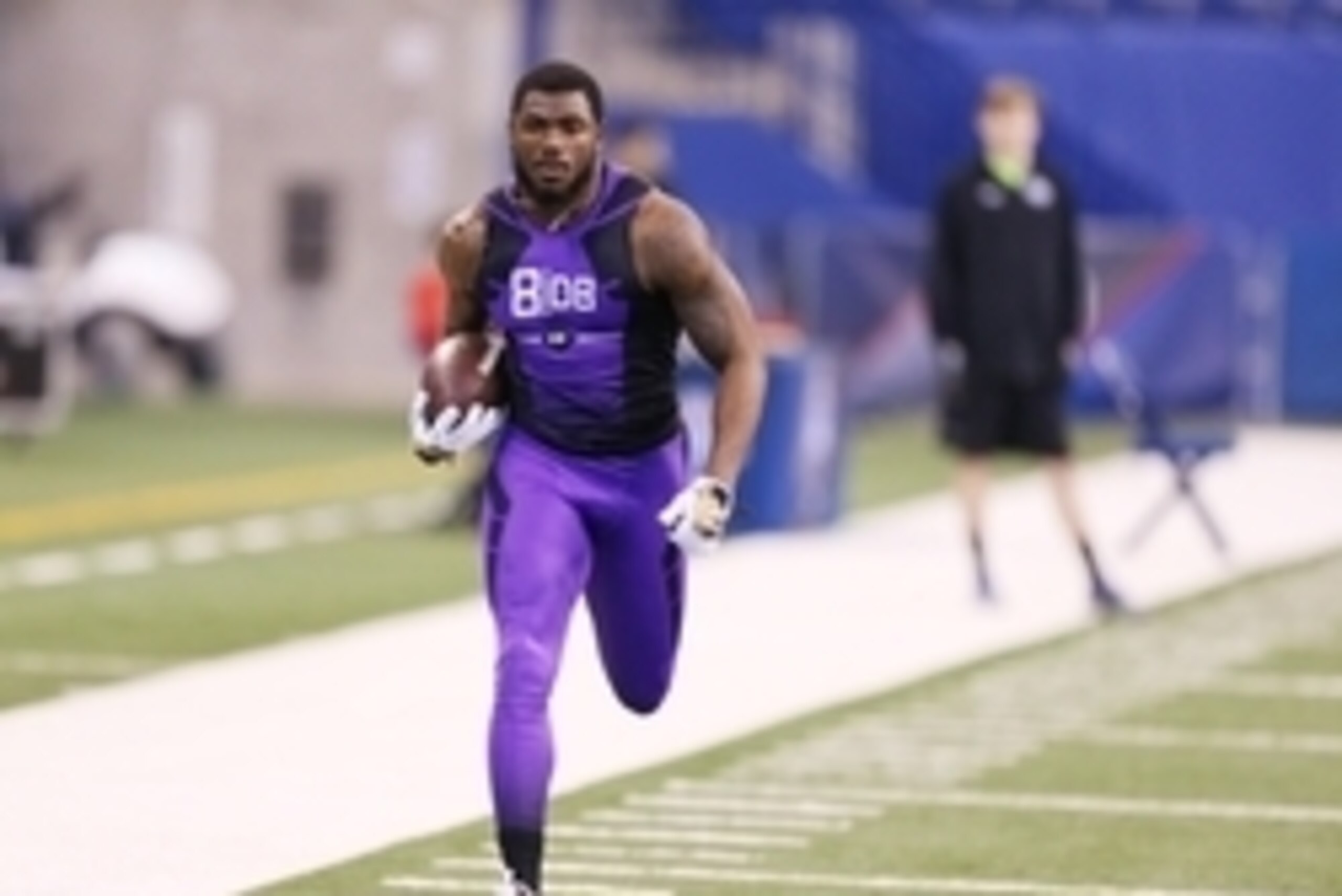 Feb 23, 2015; Indianapolis, IN, USA; Alabama Crimson Tide defensive back Landon Collins runs in a workout drill during the 2015 NFL Combine at Lucas Oil Stadium. Mandatory Credit: Brian Spurlock-USA TODAY Sports
