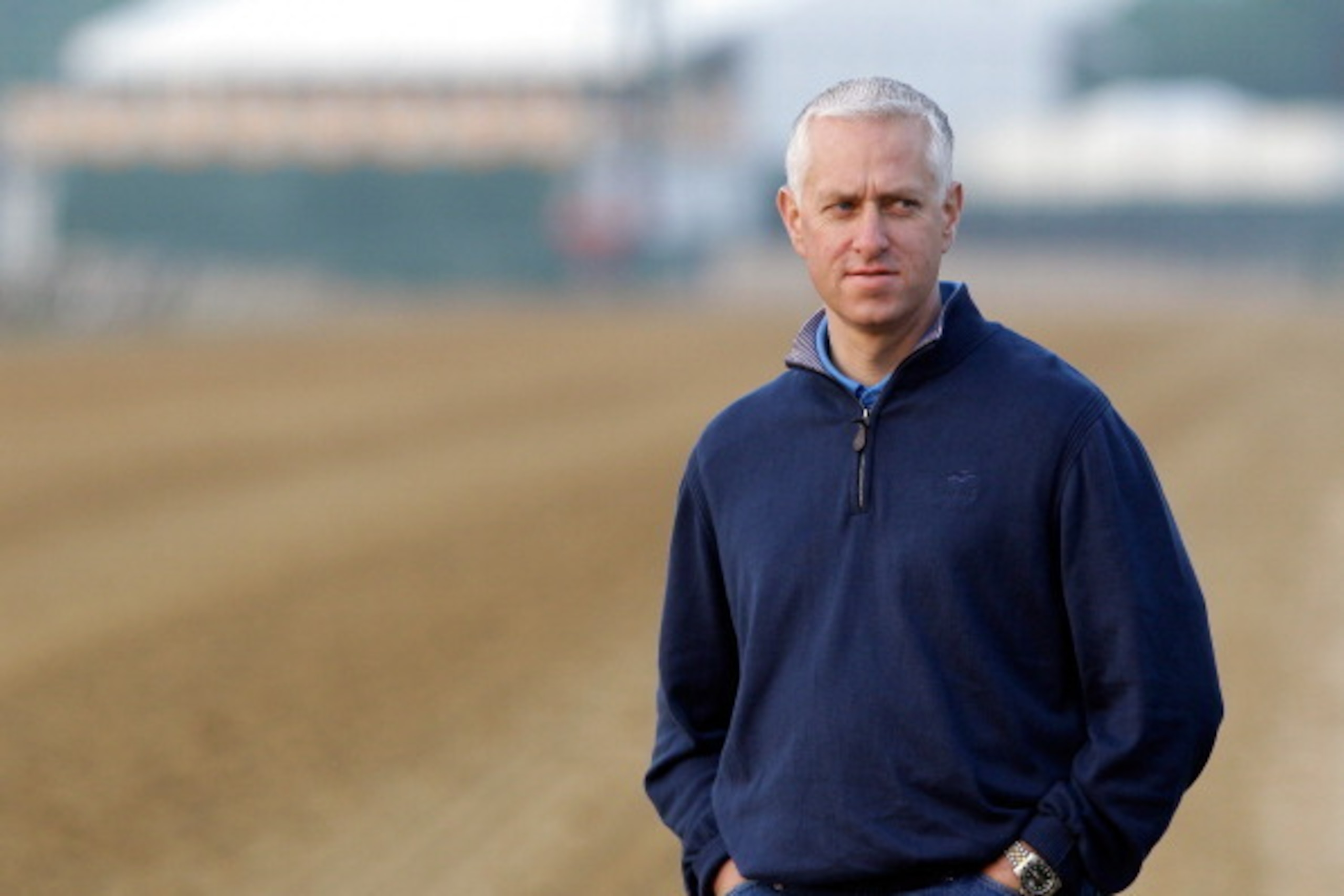 BALTIMORE, MD - MAY 20: Trainer Todd Pletcher watches his Preakness horse Dance City go over the track at Pimlico Race Course on May 20, 2011 in Baltimore, Maryland. The 136th running of the Preakness Stakes will take place on May 21. (Photo by Rob Carr/G
