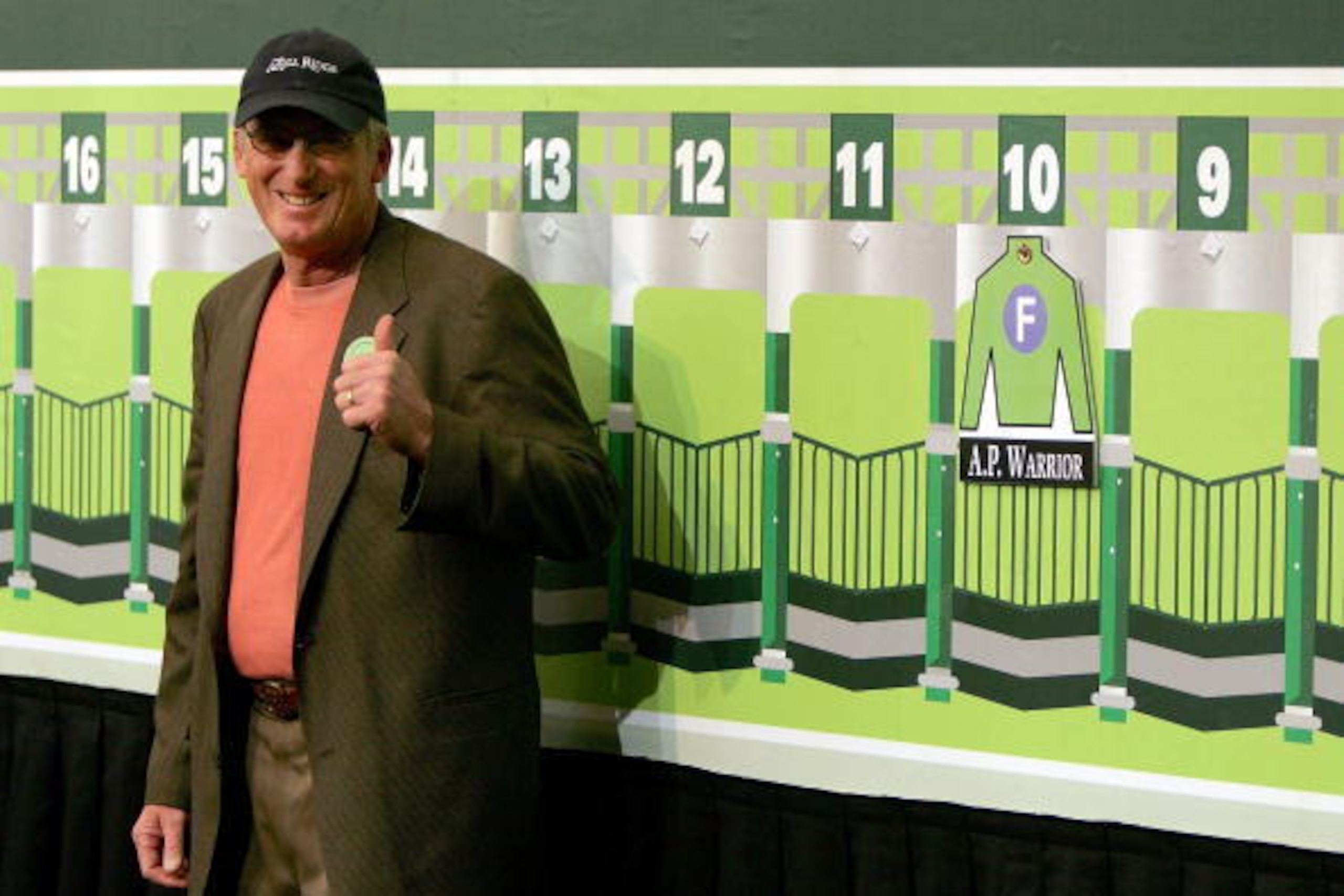 LOUISVILLE, KY - MAY 03:  Trainer of A.P. Warrior John Shirreffs gives the thumbs up after pick the tenth starting position during the draw for the 132nd Kentucky Derby on May 3, 2006 in downtown Louisville, Kentucky. (Photo by Matthew Stockman/Getty Imag