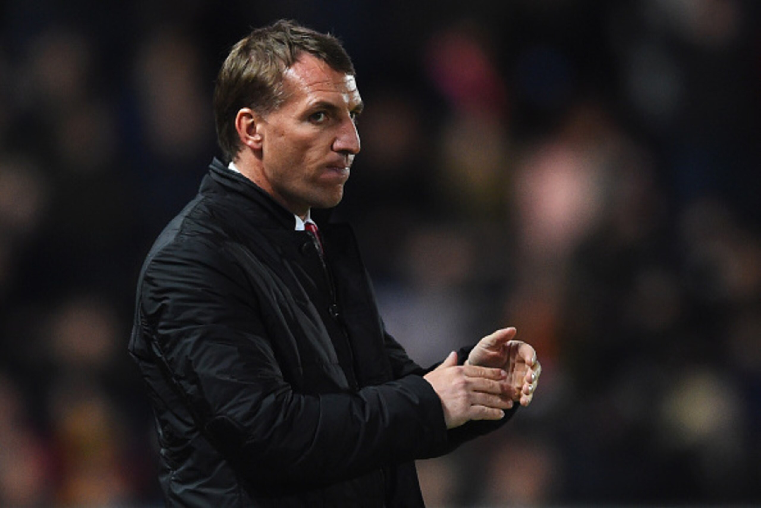 HULL, ENGLAND - APRIL 28:  Brendan Rodgers manager of Liverpool looks thoughtful during the Barclays Premier League match between Hull City and Liverpool at KC Stadium on April 28, 2015 in Hull, England.  (Photo by Laurence Griffiths/Getty Images)