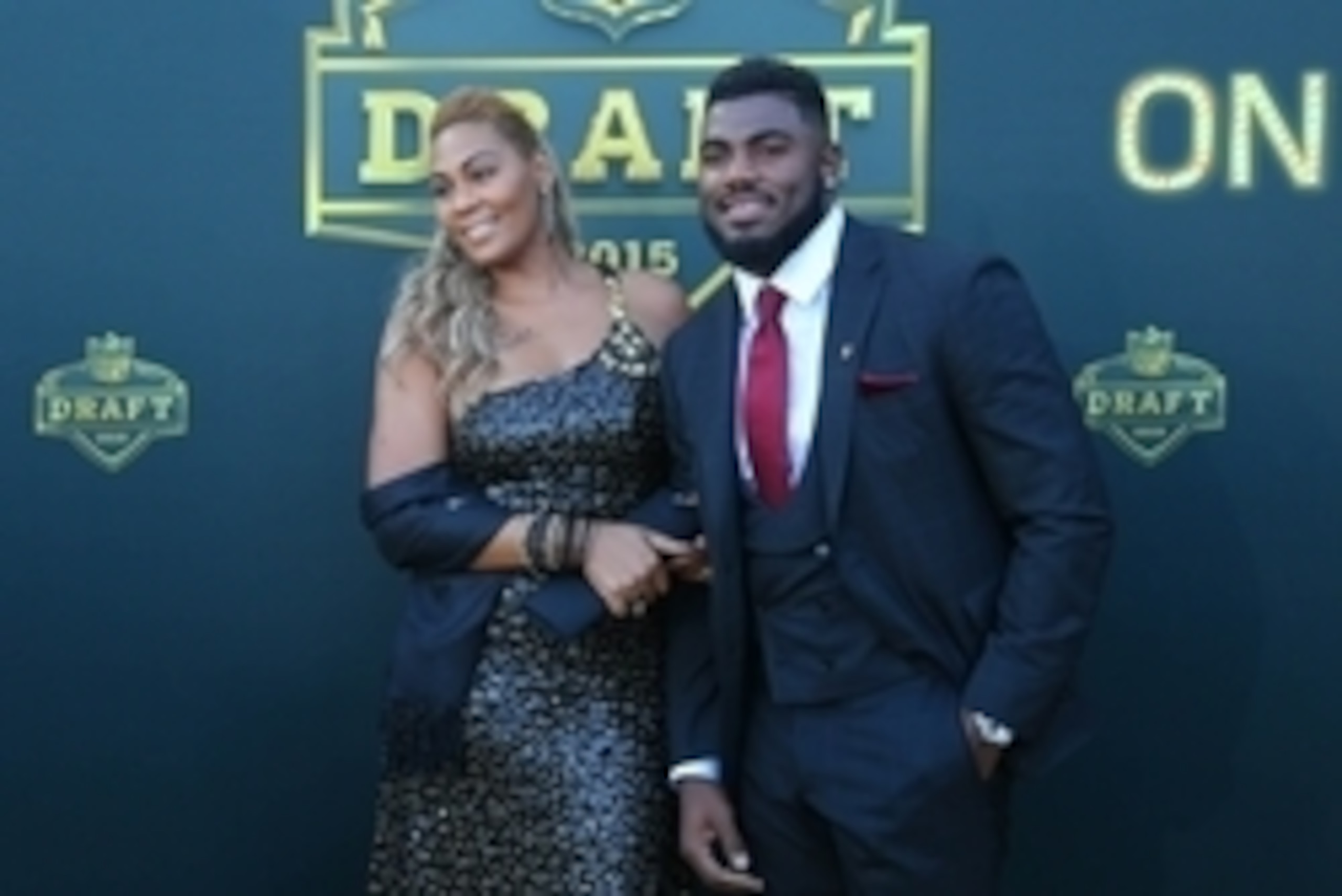 Apr 30, 2015; Chicago, IL, USA; Landon Collins (Alabama) and April Justin arrive on the gold carpet before the first round of the 2015 NFL Draft at the Auditorium Theatre of Roosevelt University. Mandatory Credit: Dennis Wierzbicki-USA TODAY Sports Apr 30, 2015; Chicago, IL, USA; Landon Collins (Alabama) and April Justin arrive on the gold carpet before the first round of the 2015 NFL Draft at the Auditorium Theatre of Roosevelt University. Mandatory Credit: Dennis Wierzbicki-USA TODAY Sports