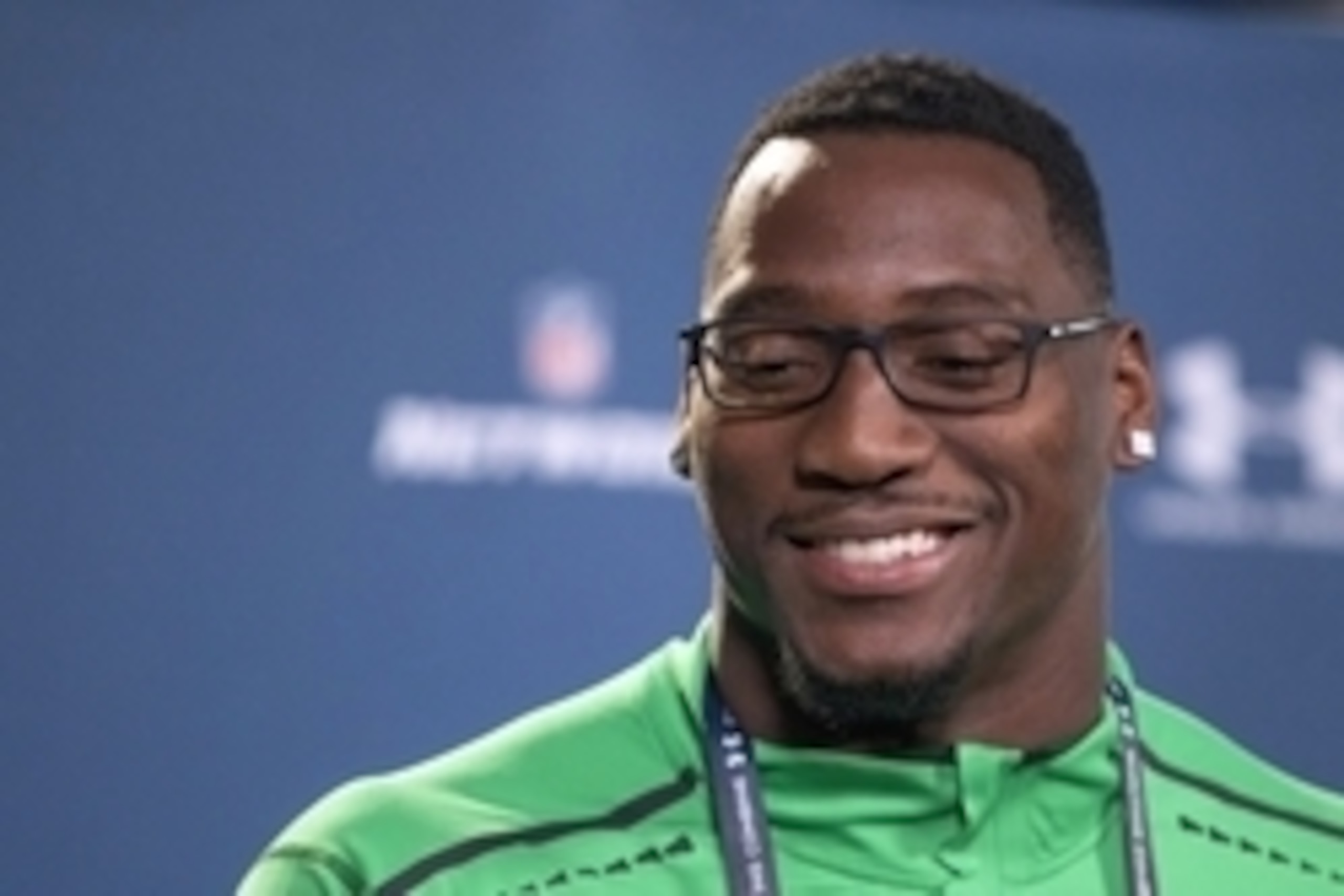 Feb 21, 2015; Indianapolis, IN, USA; Virginia defensive lineman Eli Harold talks to the media at the 2015 NFL Combine at Lucas Oil Stadium. Mandatory Credit: Trevor Ruszkowski-USA TODAY Sports Feb 21, 2015; Indianapolis, IN, USA; Virginia defensive lineman Eli Harold talks to the media at the 2015 NFL Combine at Lucas Oil Stadium. Mandatory Credit: Trevor Ruszkowski-USA TODAY Sports