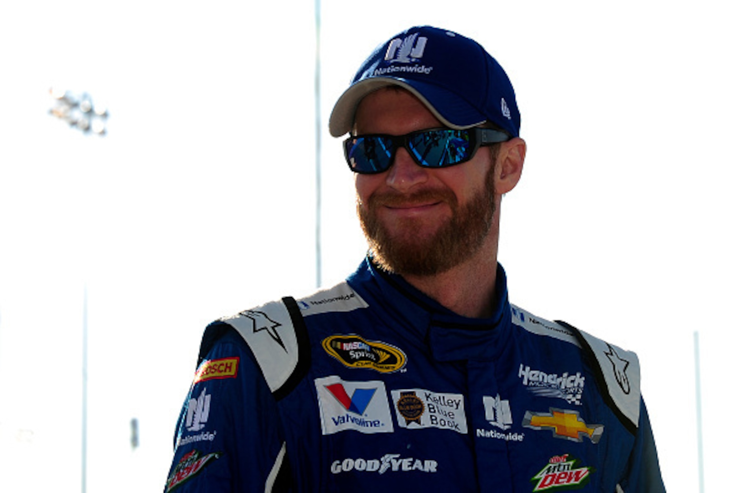 RICHMOND, VA - APRIL 24:  Dale Earnhardt Jr., driver of the #88 Nationwide Insurance Chevrolet, stands on the grid during qualifying for the NASCAR Sprint Cup Series Toyota Owners 400 at Richmond International Raceway on April 24, 2015 in Richmond, Virgin