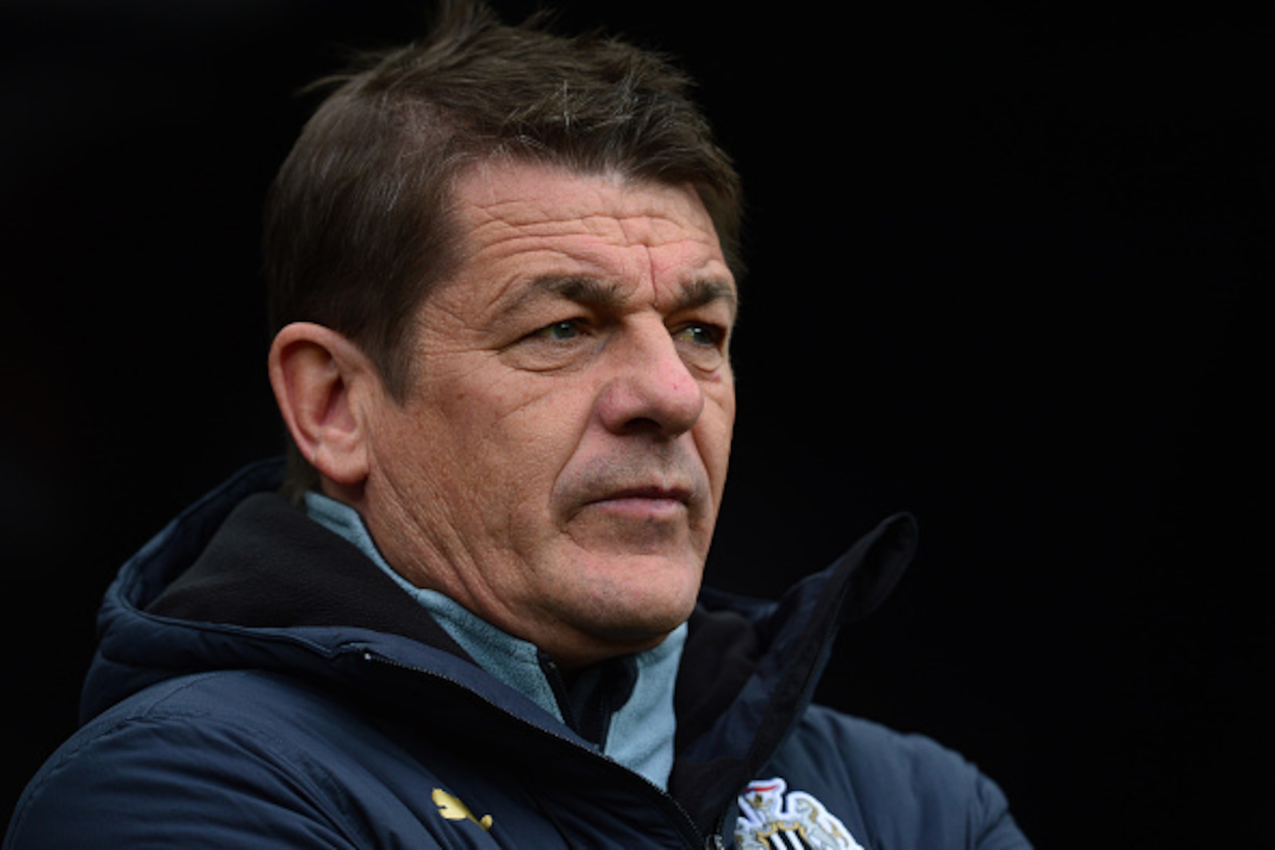 NEWCASTLE UPON TYNE, ENGLAND - APRIL 25 : Newcastle United manager John Carver looks on during the Barclays Premier League match between Newcastle United and Swansea City at St James' Park on April 25, 2015 in Newcastle upon Tyne, England. (Photo by Mark 