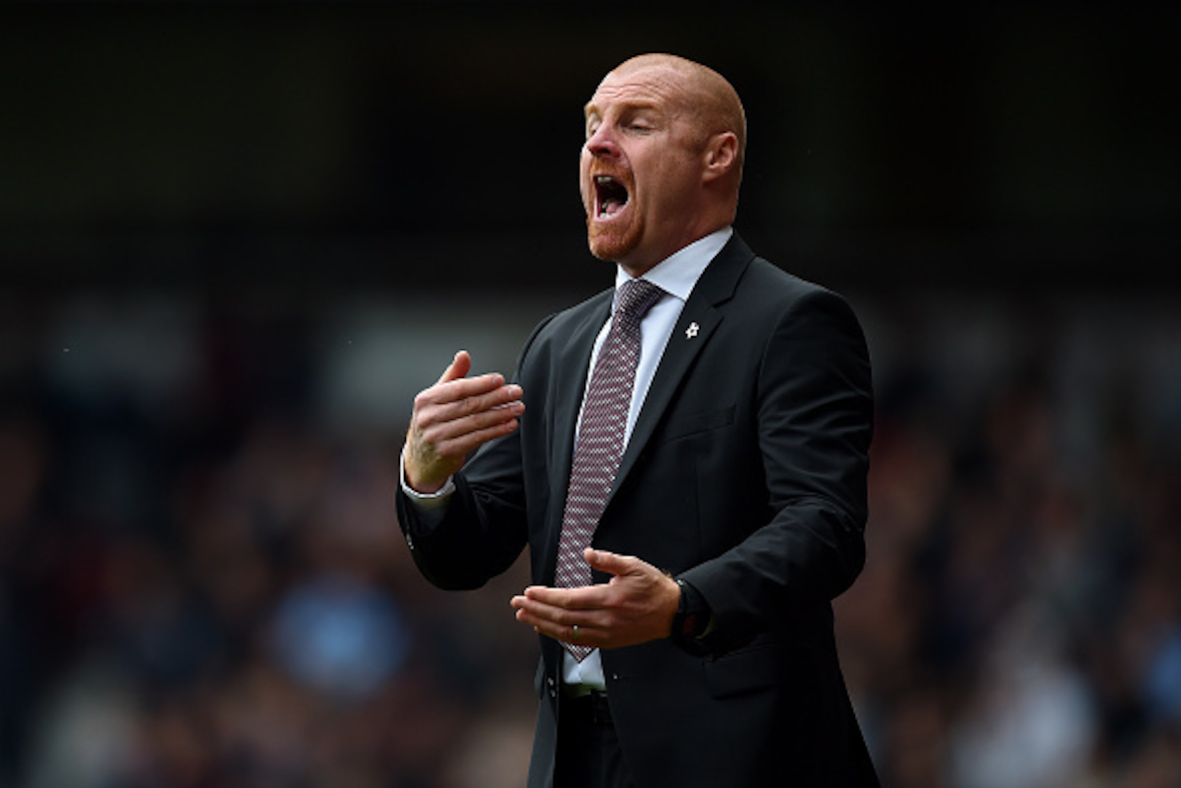 LONDON, ENGLAND - MAY 02:  Manager Sean Dyche of Burnley on the touchline during the Barclays Premier League match between West Ham United and Burnley at the Boleyn Ground on May 2, 2015 in London, England.  (Photo by Christopher Lee/Getty Images)