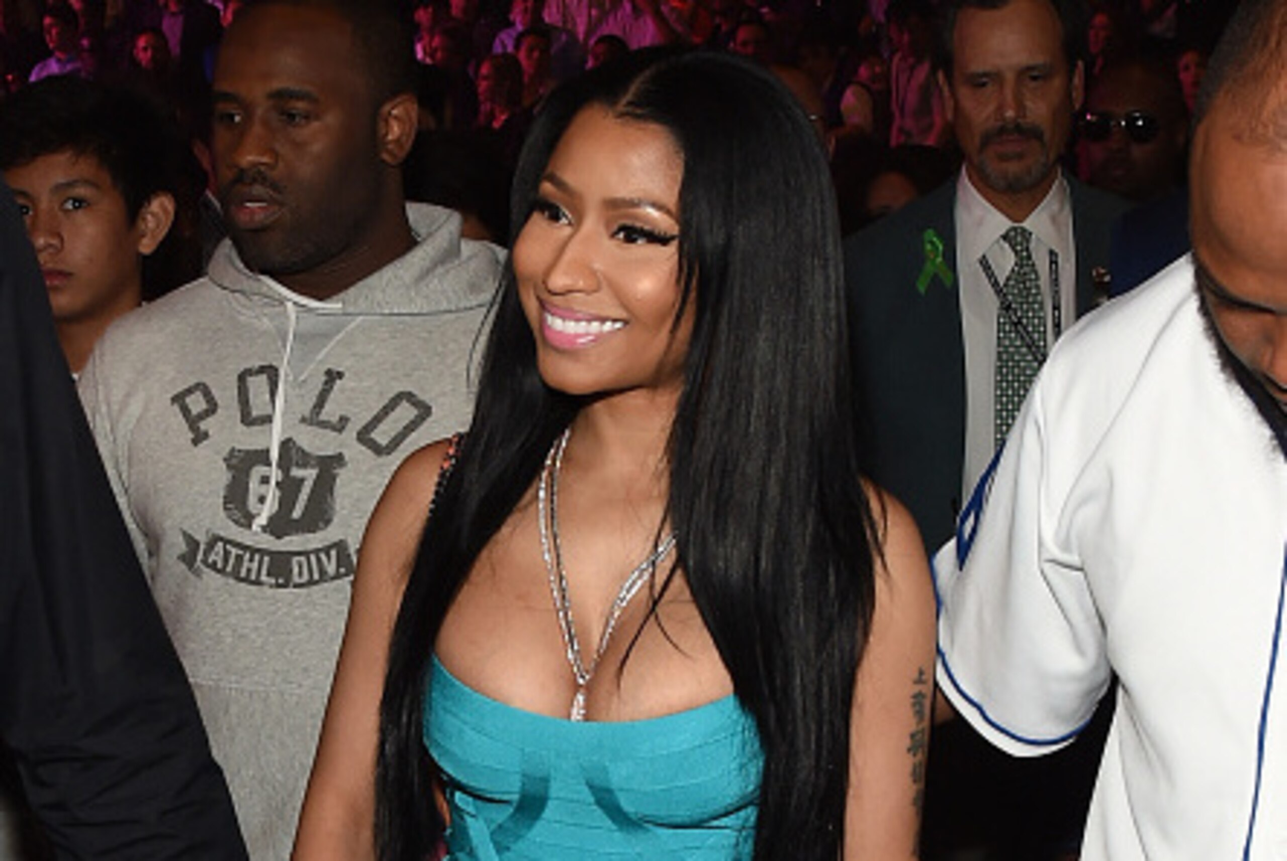 LAS VEGAS, NV - MAY 02: Singer Nicki Minaj walks ringside at 'Mayweather VS Pacquiao' presented by SHOWTIME PPV And HBO PPV at MGM Grand Garden Arena on May 2, 2015 in Las Vegas, Nevada. (Photo by Ethan Miller/Getty Images for SHOWTIME) LAS VEGAS, NV - MAY 02: Singer Nicki Minaj walks ringside at 'Mayweather VS Pacquiao' presented by SHOWTIME PPV And HBO PPV at MGM Grand Garden Arena on May 2, 2015 in Las Vegas, Nevada. (Photo by Ethan Miller/Getty Images for SHOWTIME)