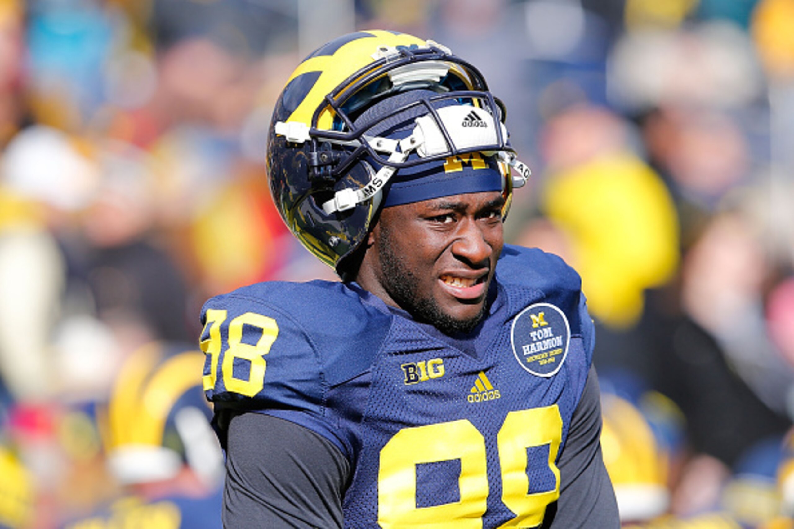 ANN ARBOR, MI - NOVEMBER 01:  Devin Gardner #98 of the Michigan Wolverines watches the action from the sidelines during the game against the Indiana Hoosiers at Michigan Stadium on November 1 , 2014 in Ann Arbor, Michigan. The Wolverines defeated the Hoos