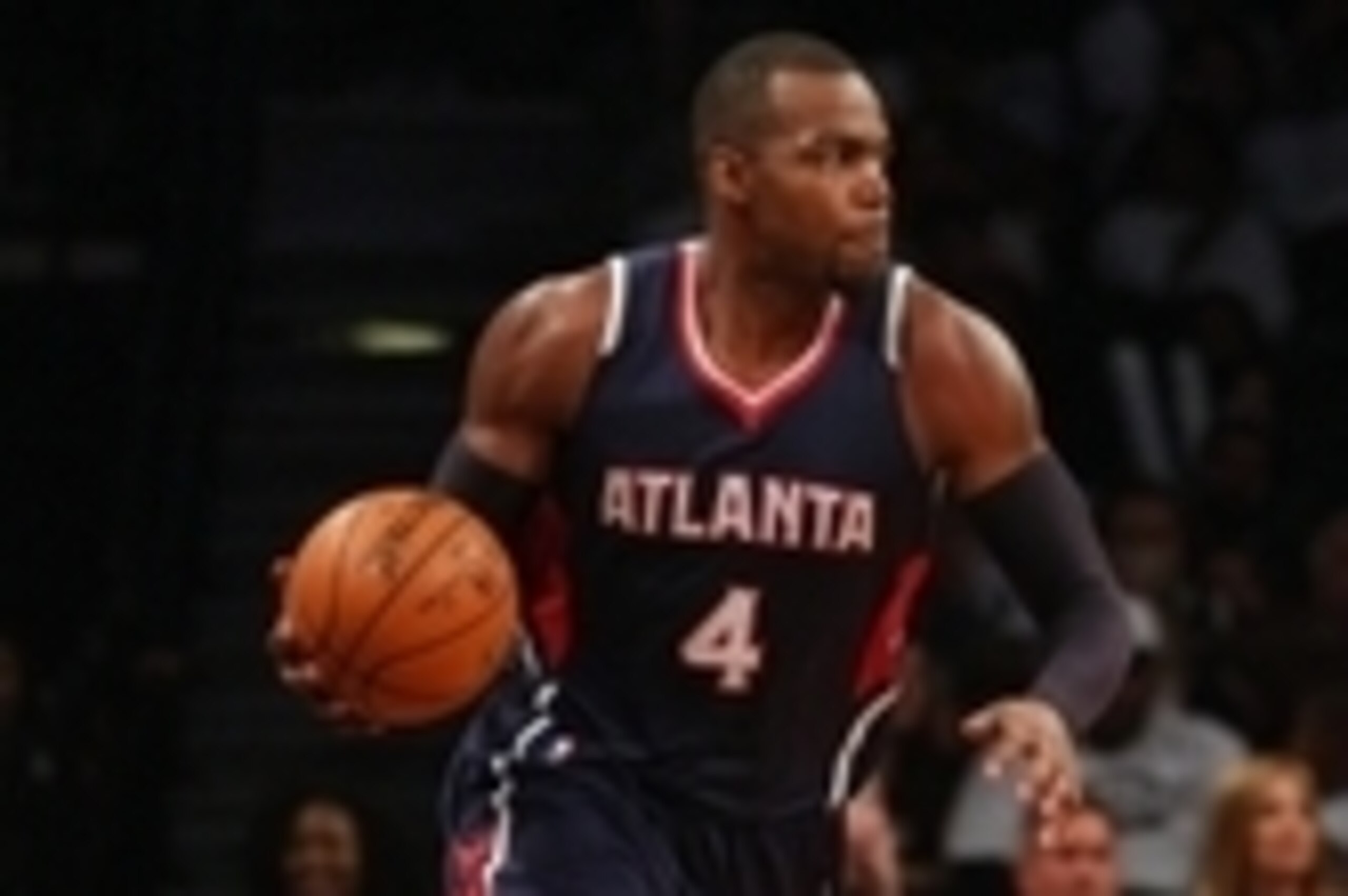 May 1, 2015; Brooklyn, NY, USA; Atlanta Hawks power forward Paul Millsap (4) controls the ball against the Brooklyn Nets during the third quarter of game six of the first round of the NBA Playoffs at Barclays Center. The Hawks defeated the Nets 111-87 to 