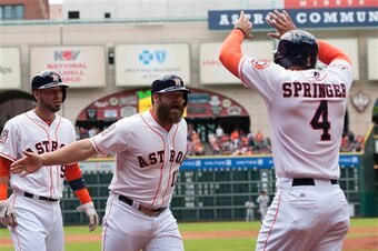Behind newcomer Evan Gattis and former top prospect George Springer, the Astros have been celebrating quite a bit in 2015.