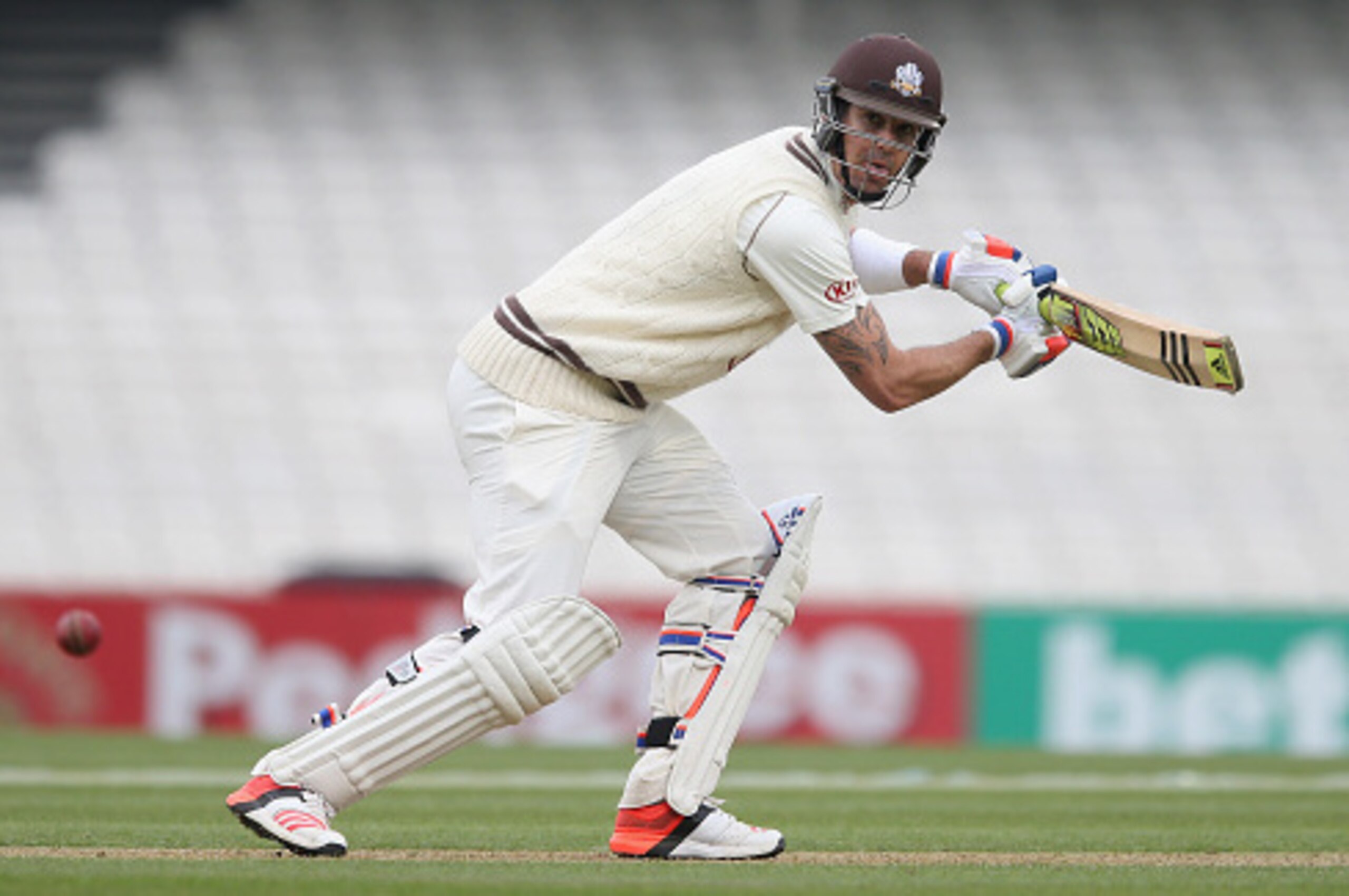 LONDON, ENGLAND - APRIL 26:  Kevin Pietersen of Surrey hits out during day 1 of the LV= County Championship division 2 match between Surrey and Essex at The Kia Oval on April 26, 2015 in London, England.  (Photo by Tom Shaw/Getty Images)